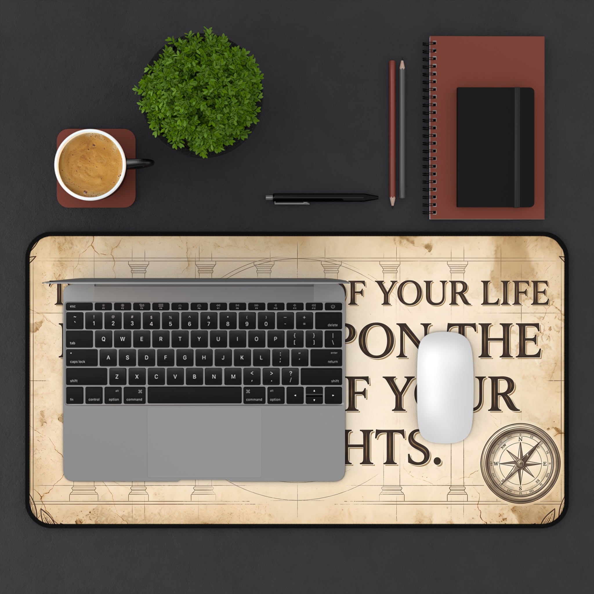 Vintage Stoic Quote Desk Mat Marcus Aurelius Dark Academia Art Office Pad