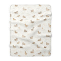 Minimalist Watercolor Duck Pattern Sherpa Fleece Blanket Neutral Nursery Throw