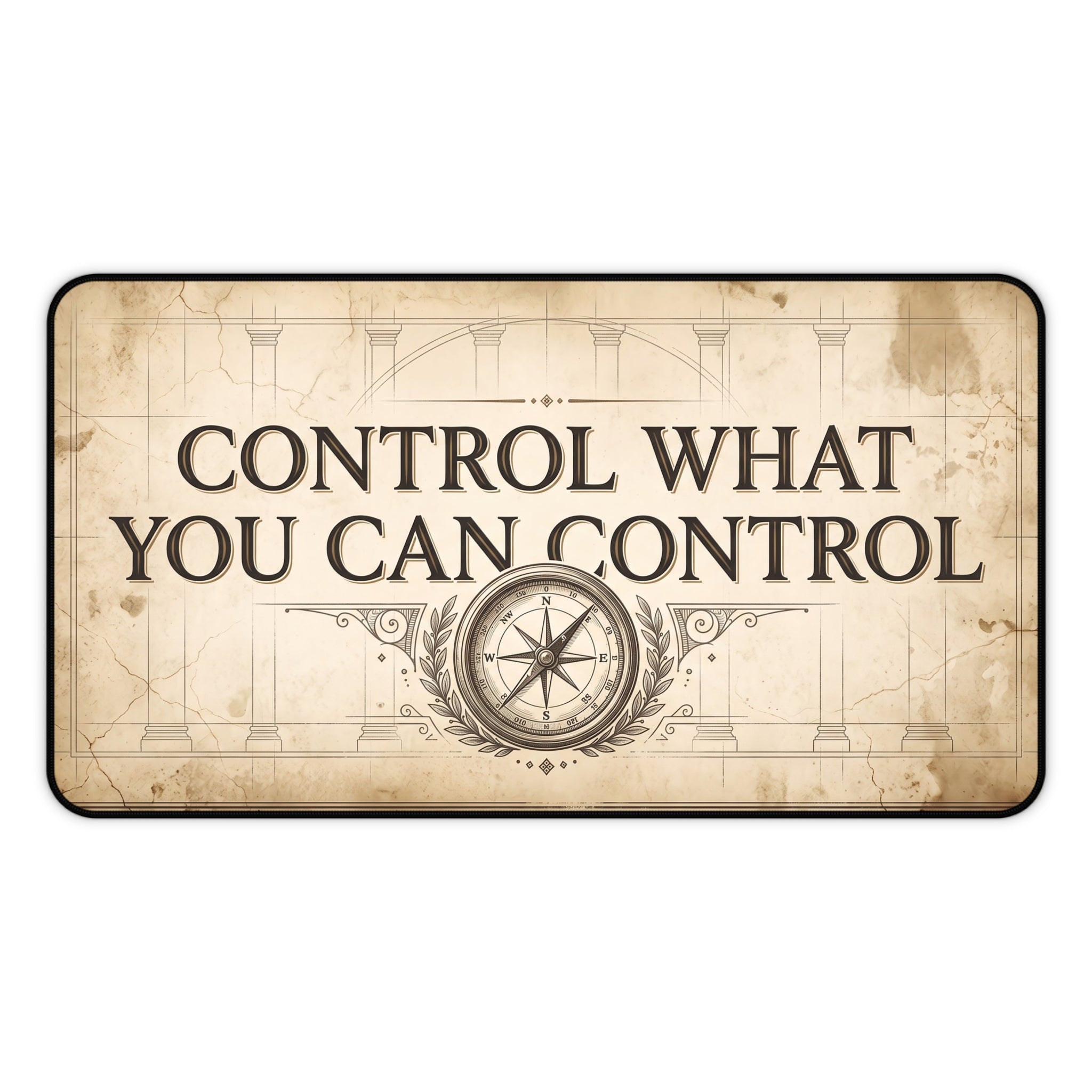 Vintage Stoic Quote Desk Mat "Control What You Can Control" Office Pad