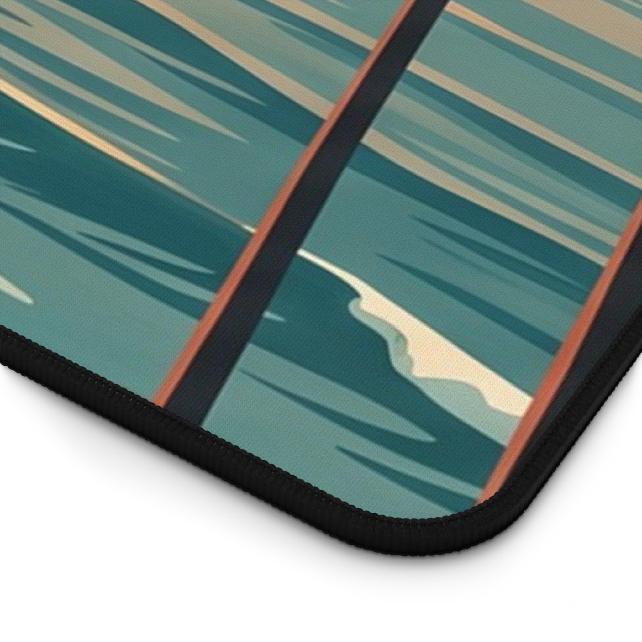 Retro California Beach Sunset Desk Mat Vintage Palm Tree Coastal Art