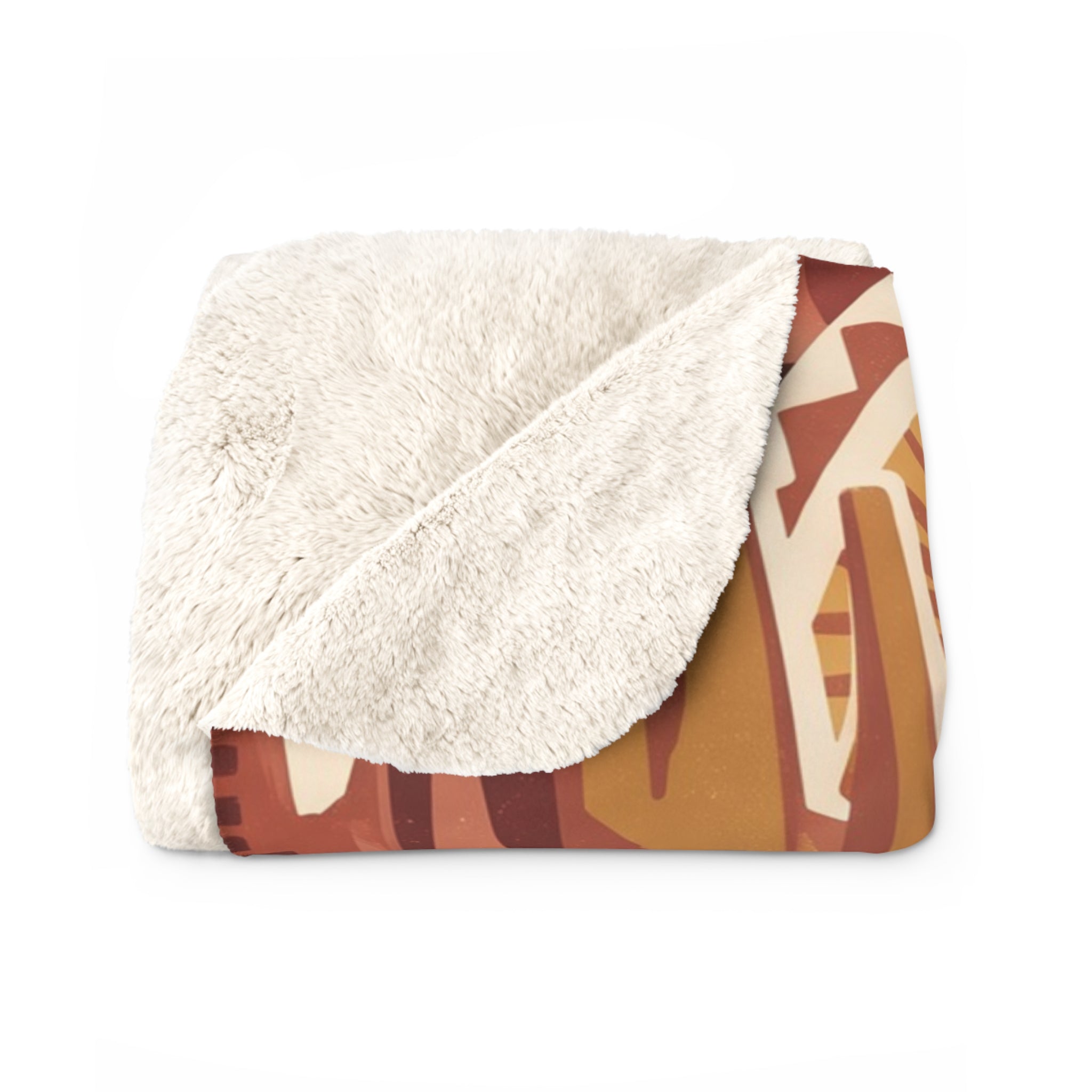 Southwestern Geometric Desert Sherpa Fleece Blanket Boho Cactus Throw