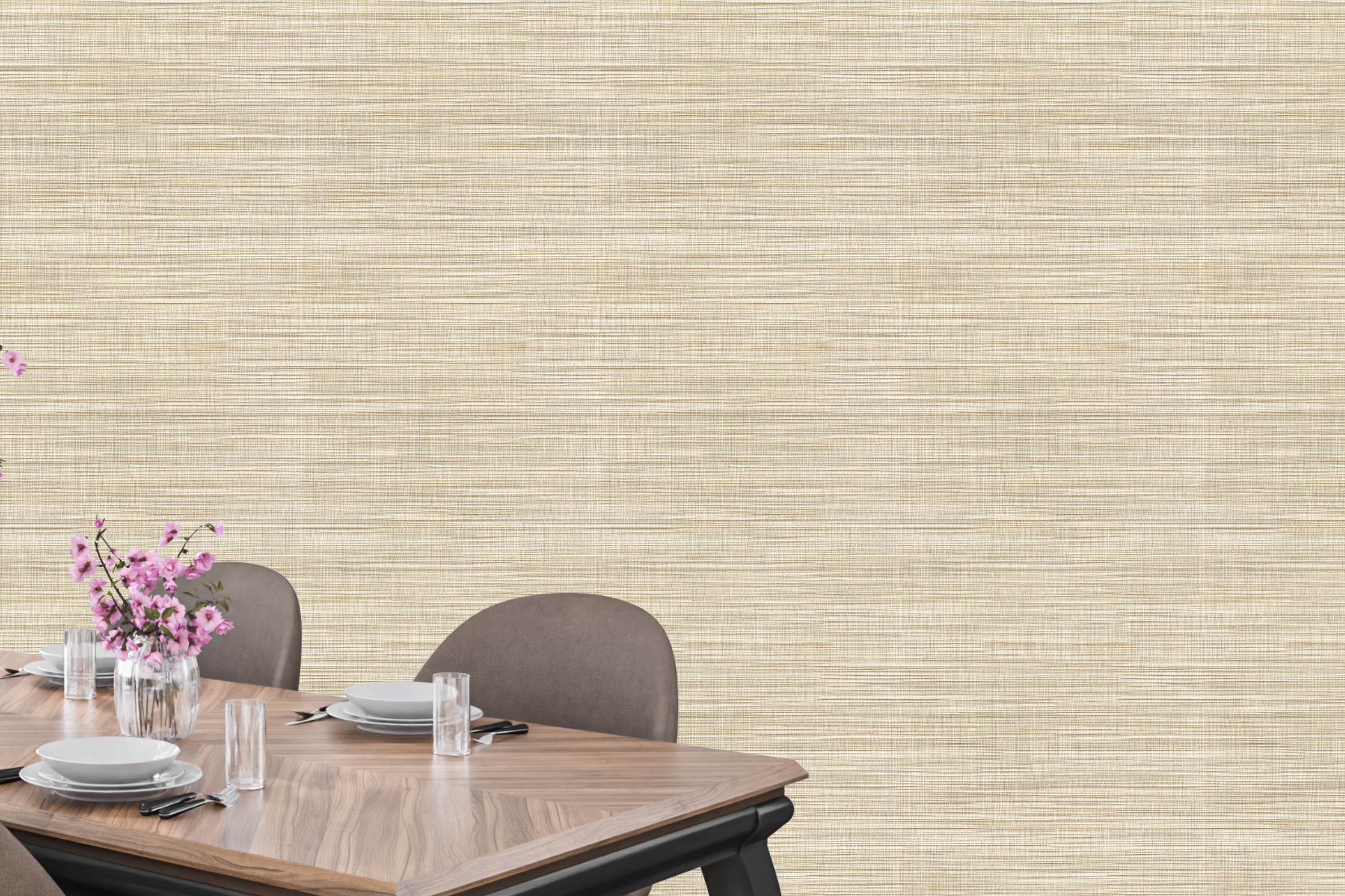 Natural Grasscloth Texture Wallpaper | Woven Jute Effect