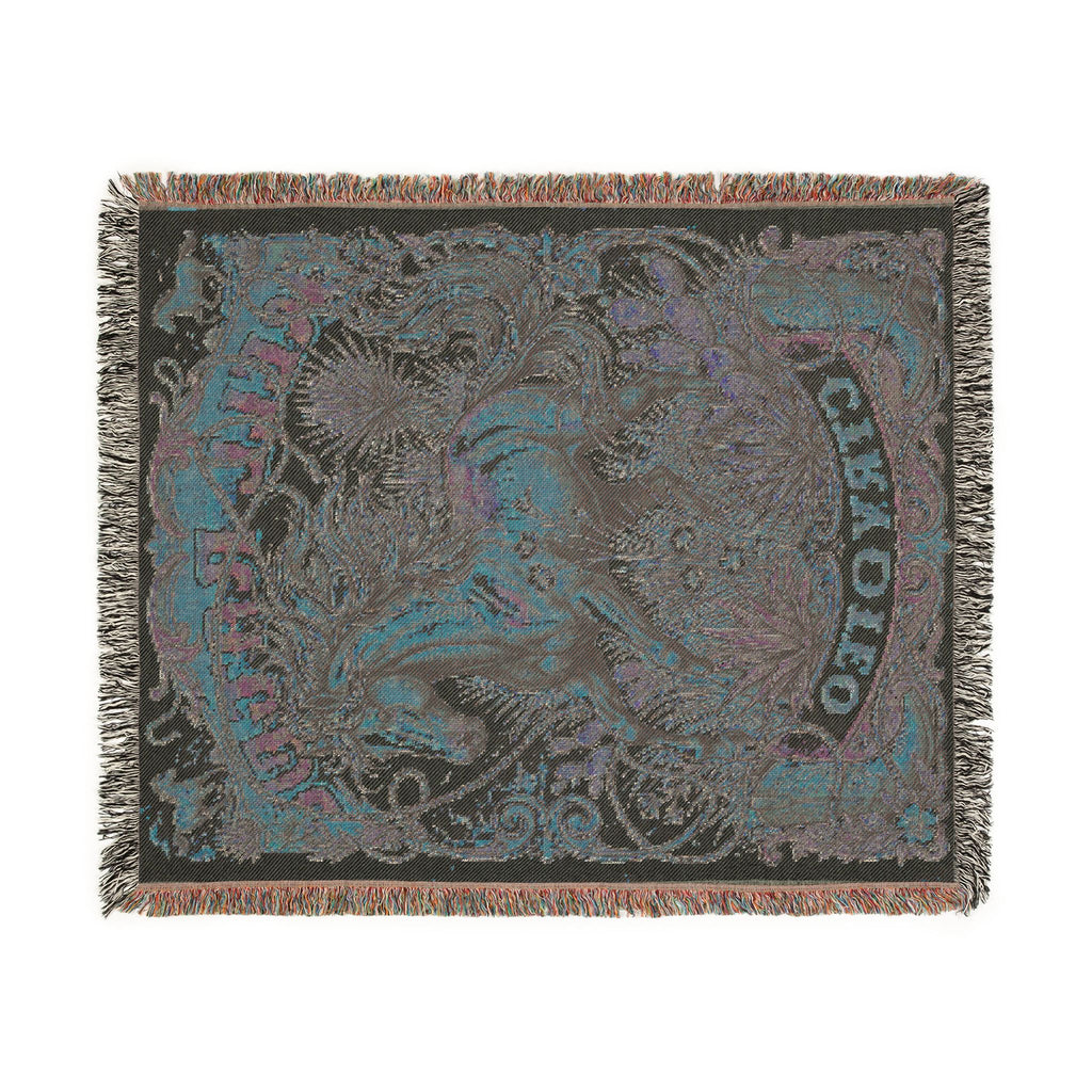 Vintage Western Wild Horse Woven Throw Blanket Southwestern Cowboy Tapestry