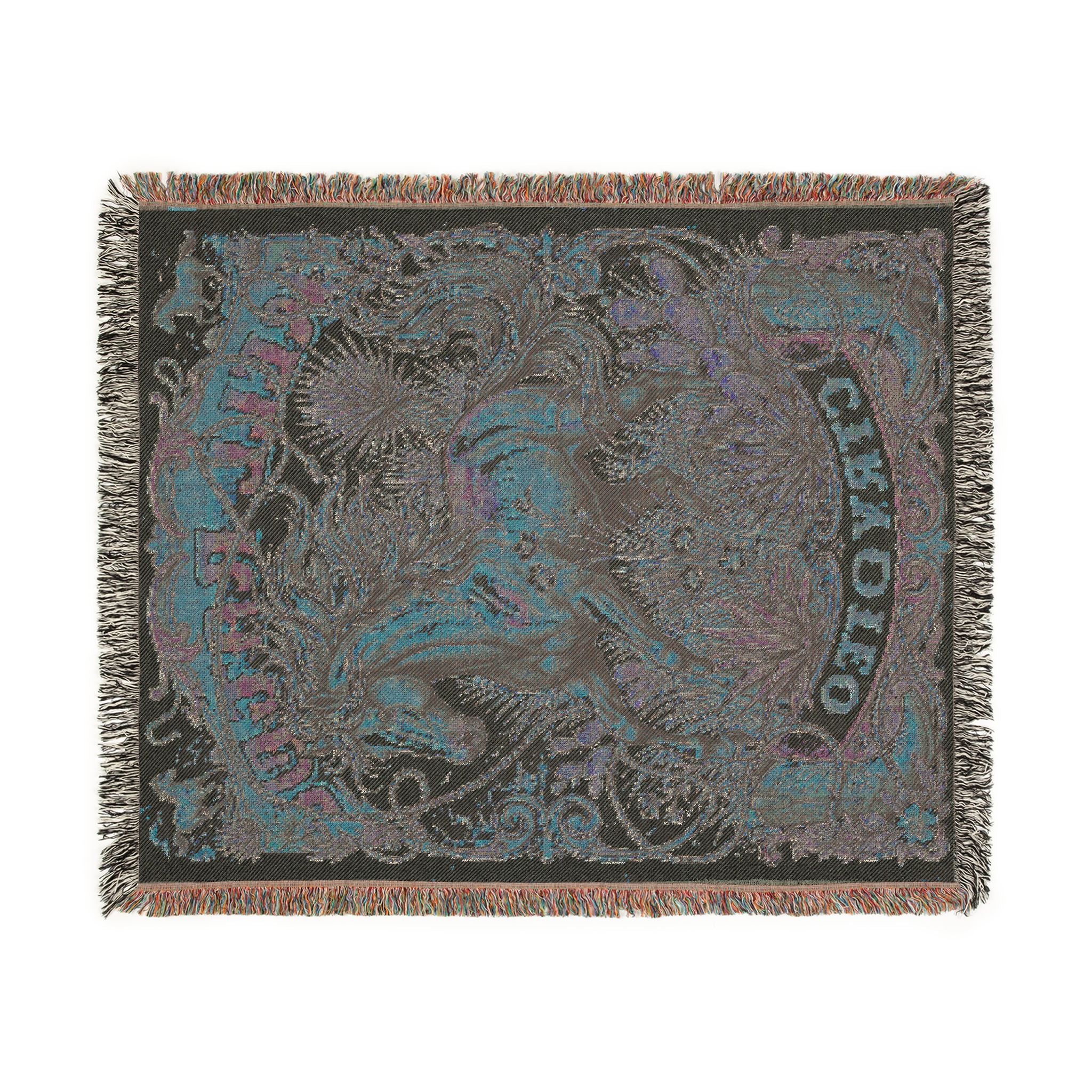 Vintage Western Wild Horse Woven Throw Blanket Southwestern Cowboy Tapestry