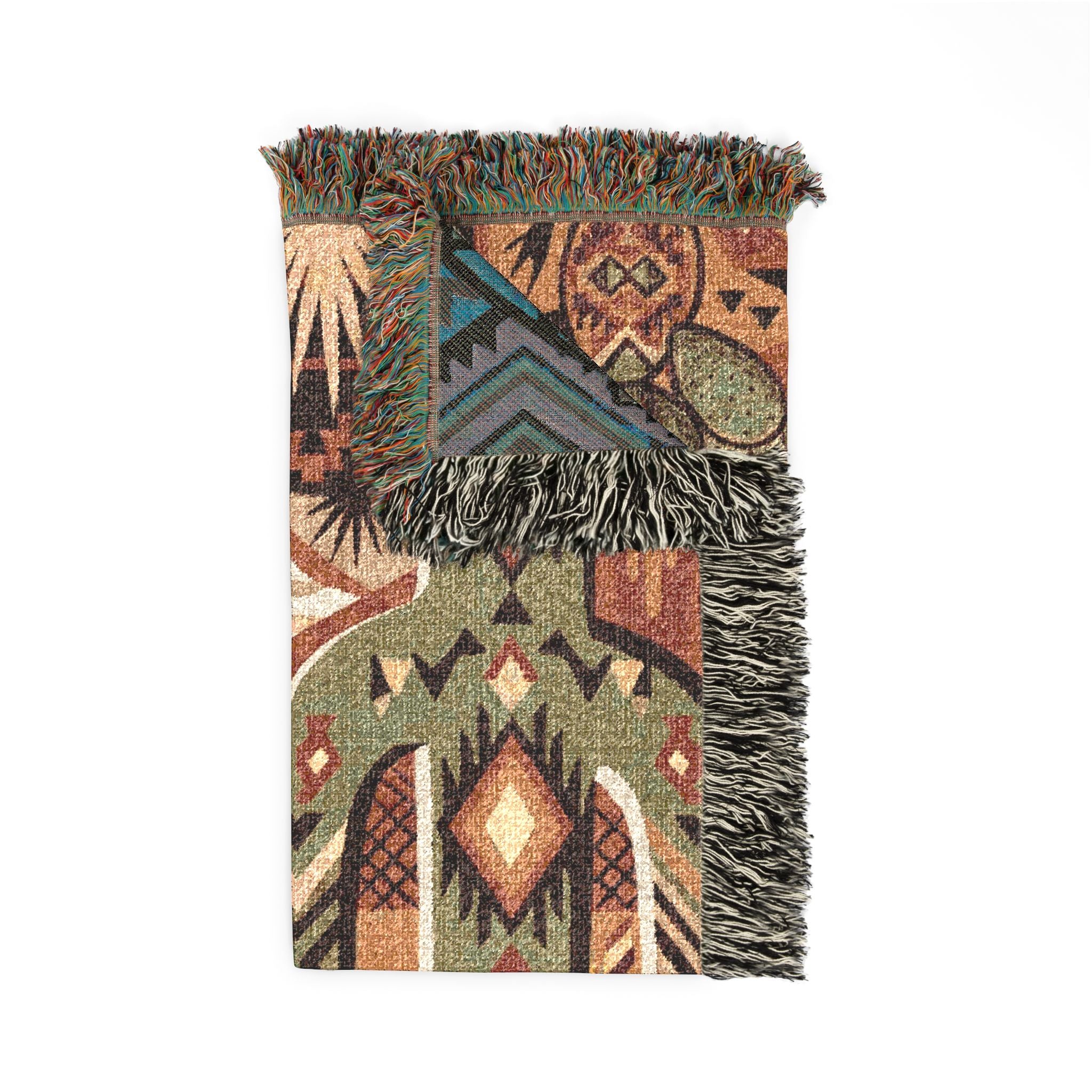 Southwestern Geometric Desert Woven Throw Blanket Boho Cactus Tapestry