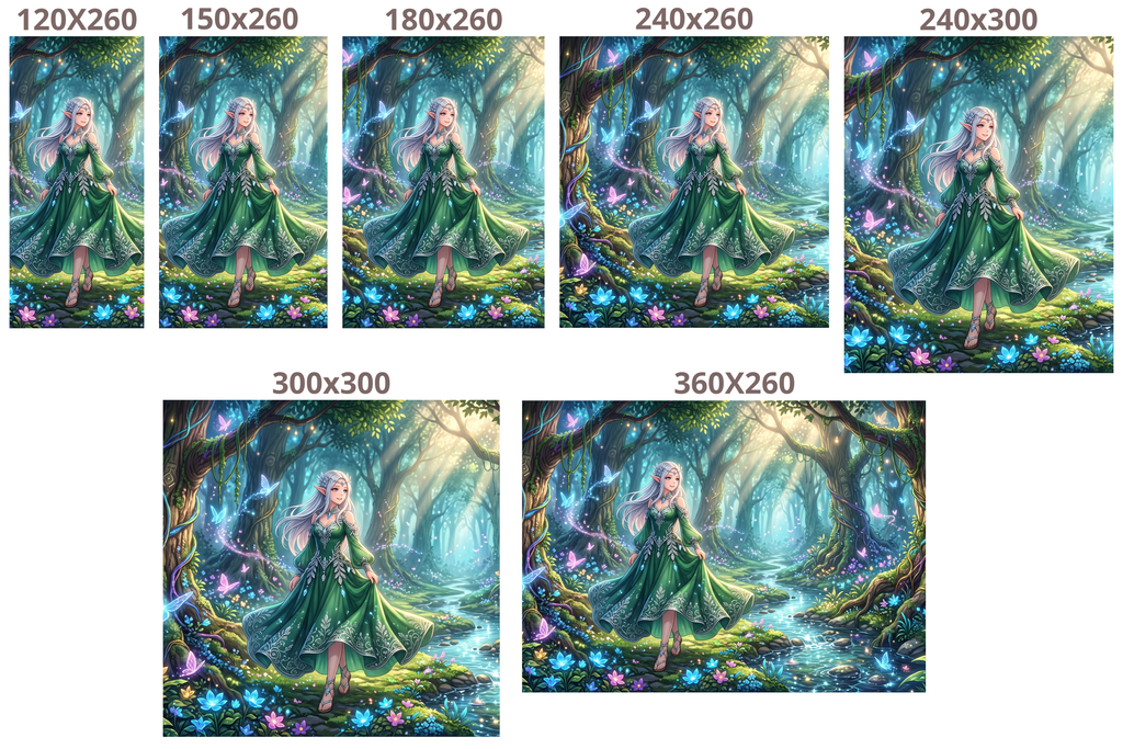 Enchanted Elf Forest & River Mural Magical Anime Fantasy Landscape Wallpaper