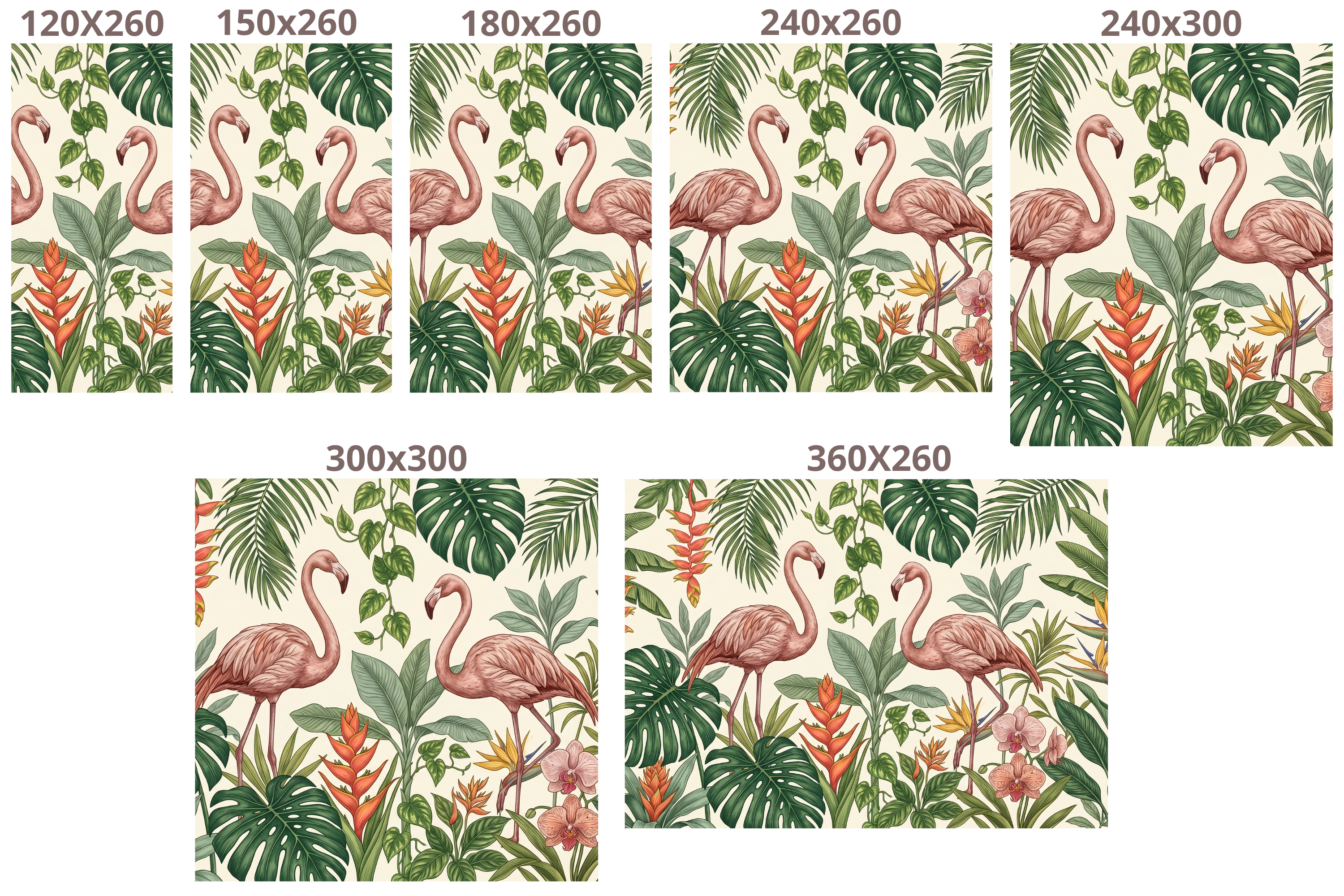 Tropical Flamingo Peel and Stick Wallpaper Botanical Wall Mural Bedroom