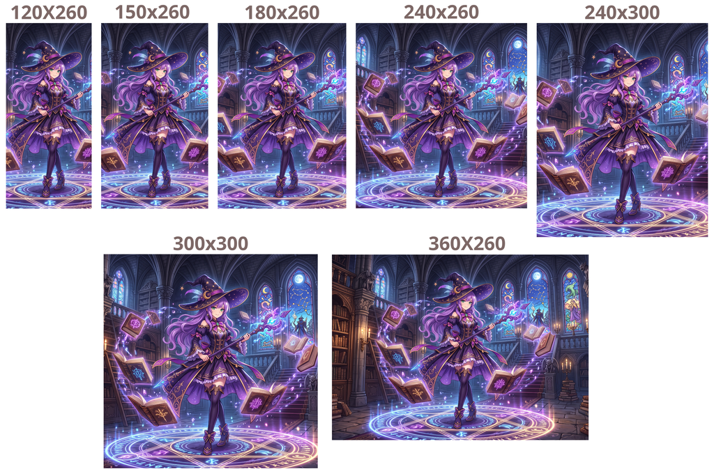 Magical Anime Witch Library Mural Gothic Fantasy Gaming Wallpaper