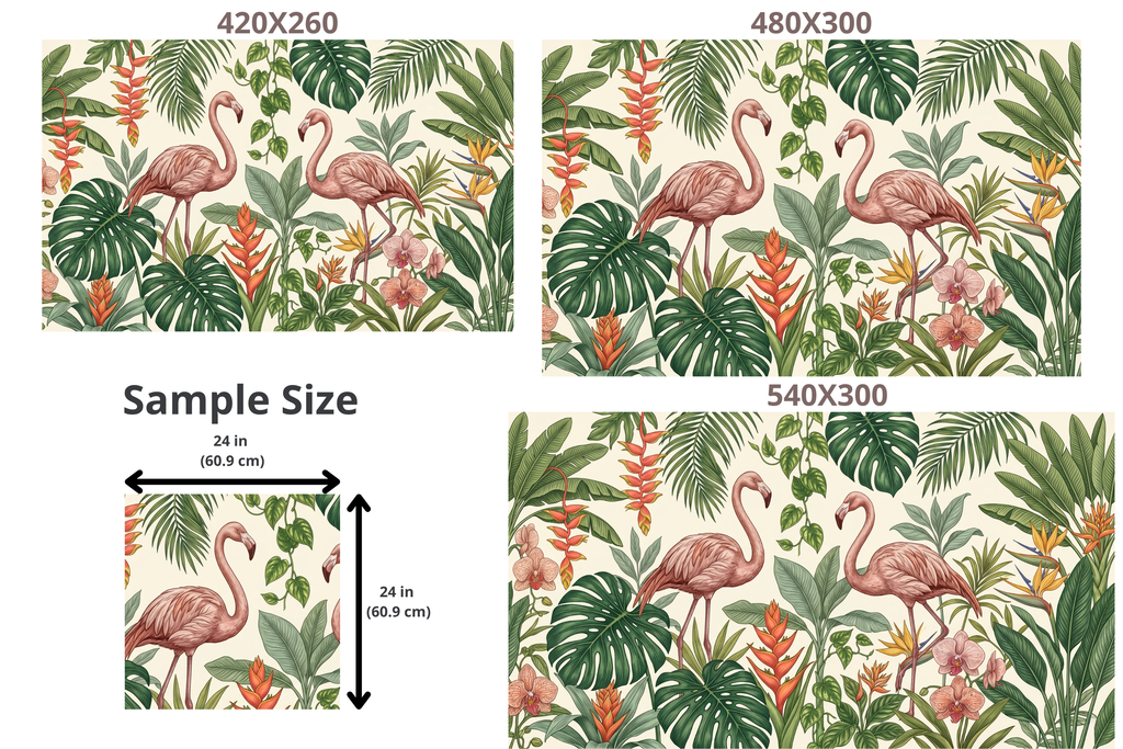 Tropical Flamingo Peel and Stick Wallpaper Botanical Wall Mural Bedroom