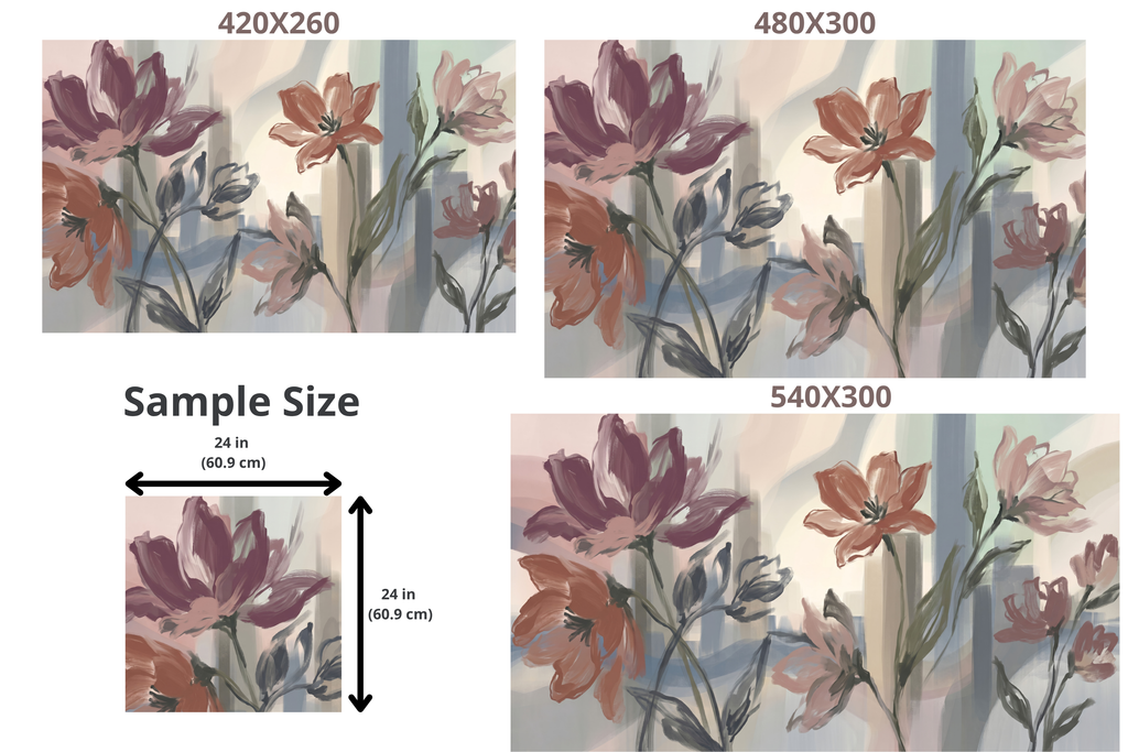 Abstract Painterly Floral Wallpaper – Modern Impressionist Botanical Wall Mural