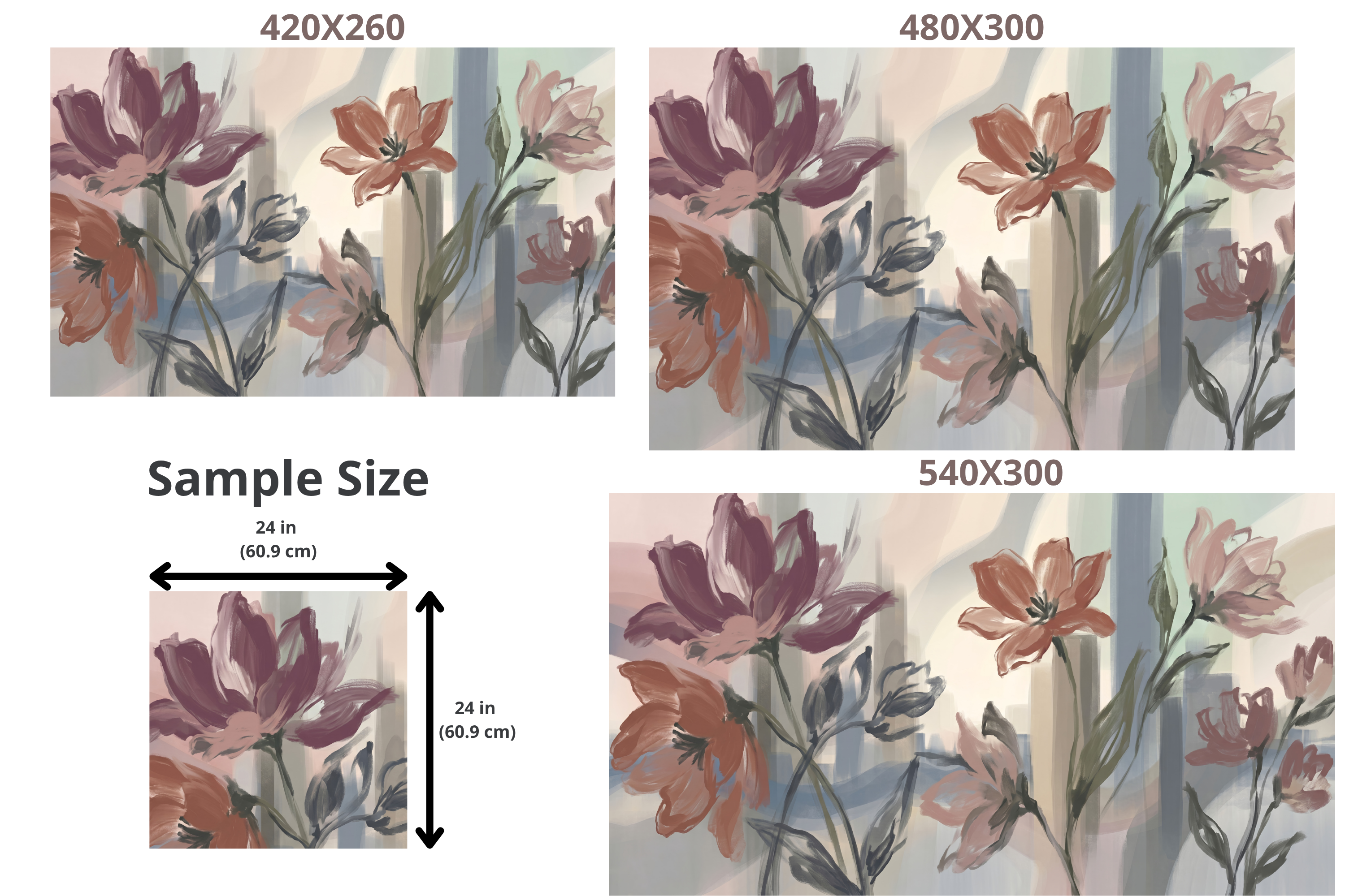 Abstract Painterly Floral Wallpaper – Modern Impressionist Botanical Wall Mural