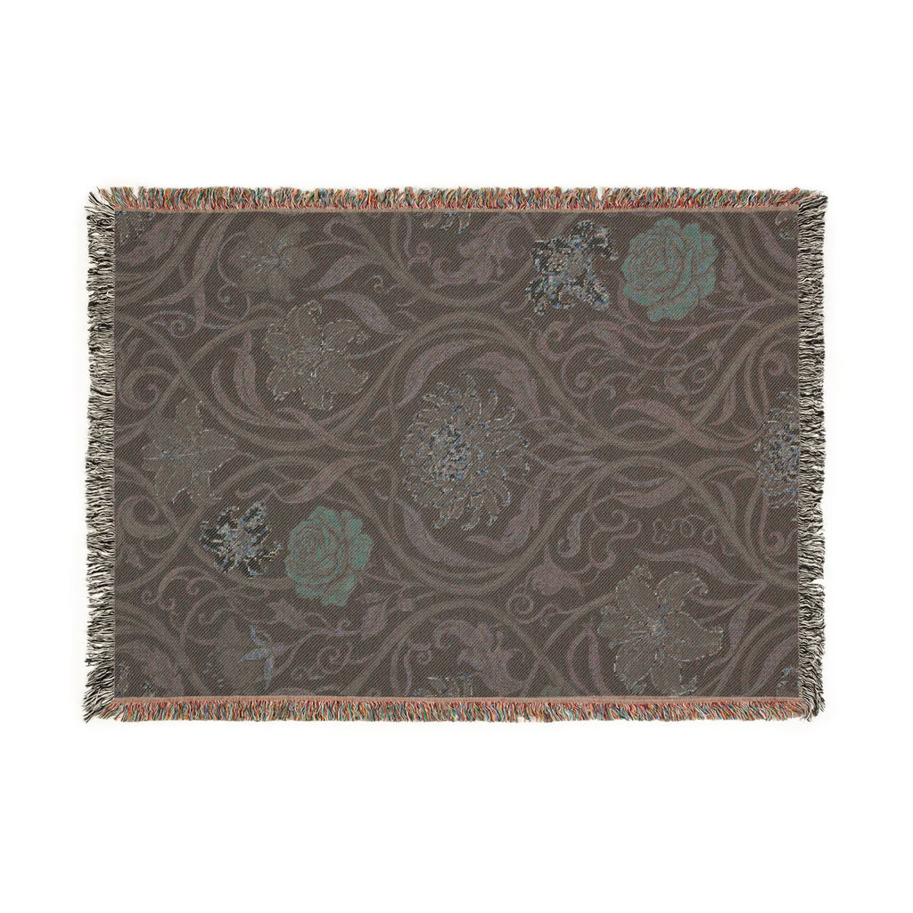 Art Nouveau Floral Woven Throw Blanket William Morris Style Tapestry