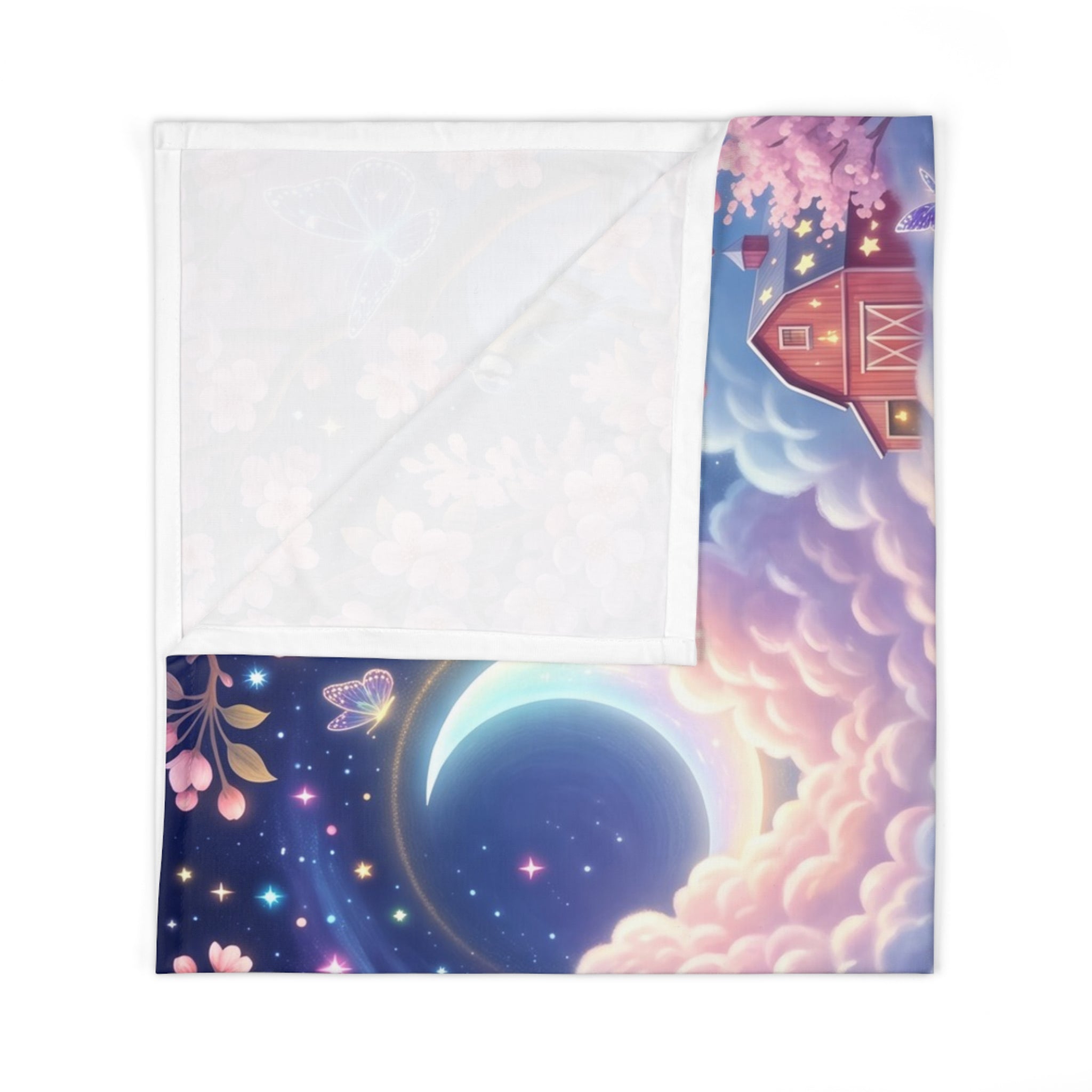 Magical Cloud Lullaby Jersey Baby Swaddle Blanket Dreamy Bunny & Lamb Throw