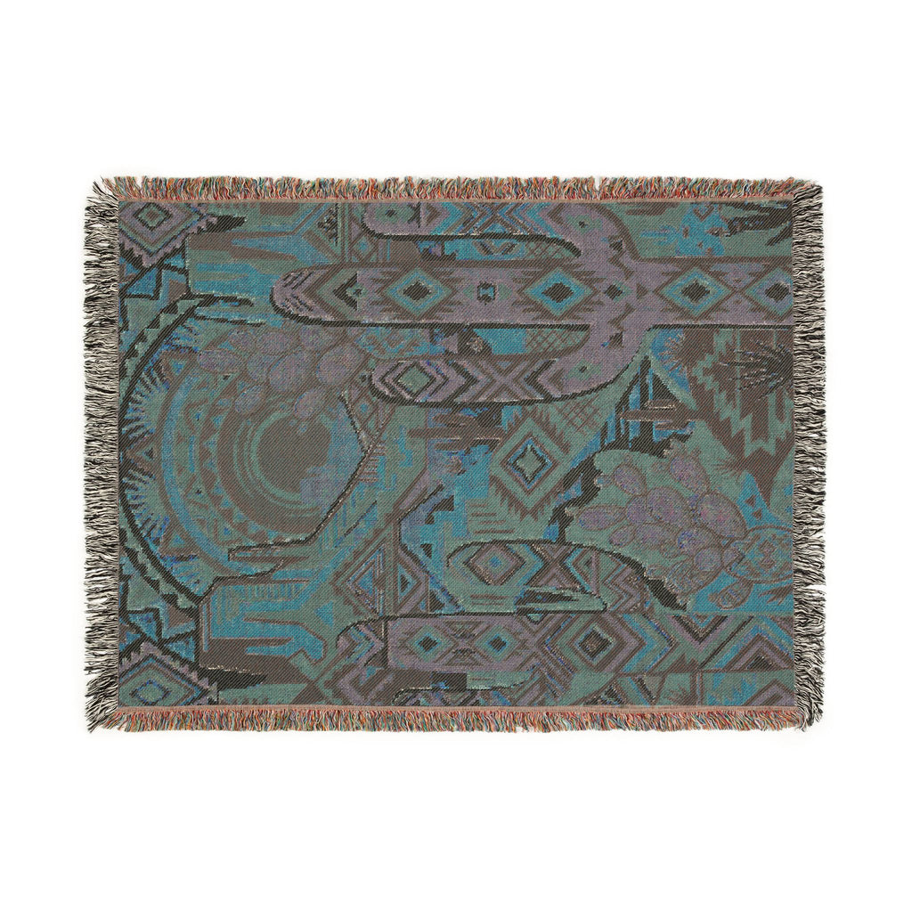 Southwestern Geometric Desert Woven Throw Blanket Boho Cactus Tapestry