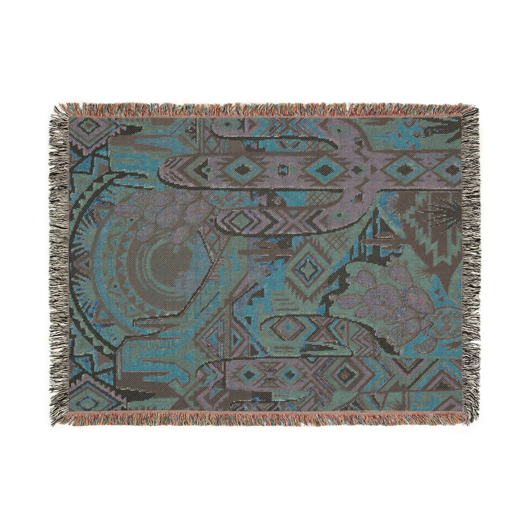 Southwestern Geometric Desert Woven Throw Blanket Boho Cactus Tapestry