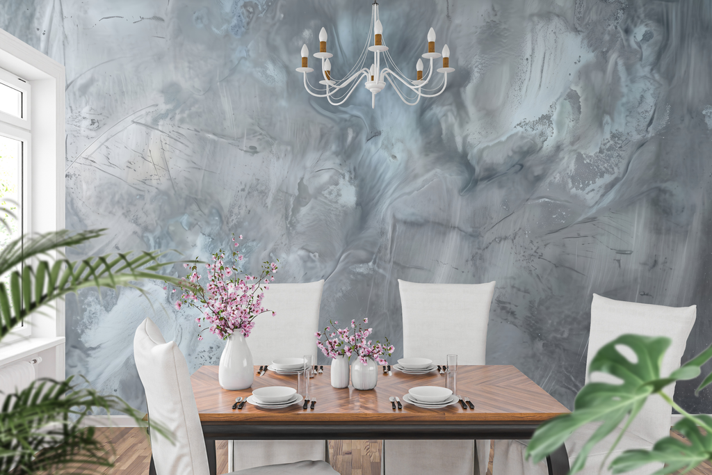 Urban loft grunge texture wall mural creating an edgy home office accent