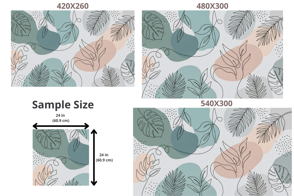 Abstract Line Art Botanical Wall Mural Pastel Organic Boho Peel Stick Wallpaper