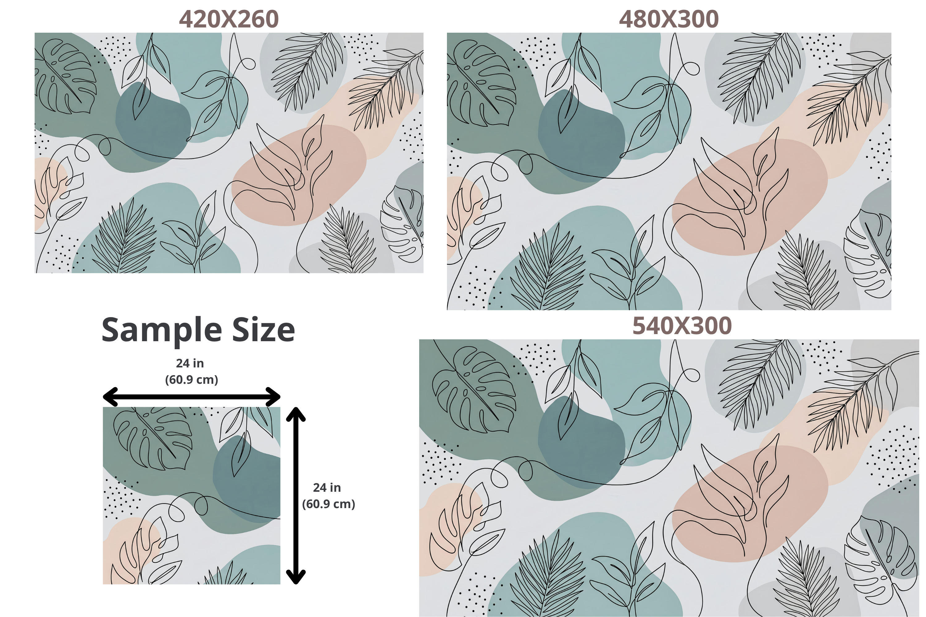 Abstract Line Art Botanical Wall Mural Pastel Organic Boho Peel Stick Wallpaper