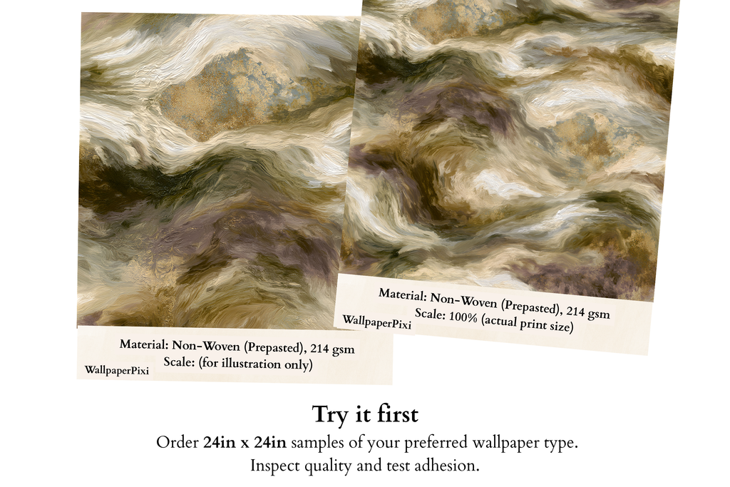 Abstract Marbled Earth Wallpaper Rustic Painterly Fluid Art Wall Mural