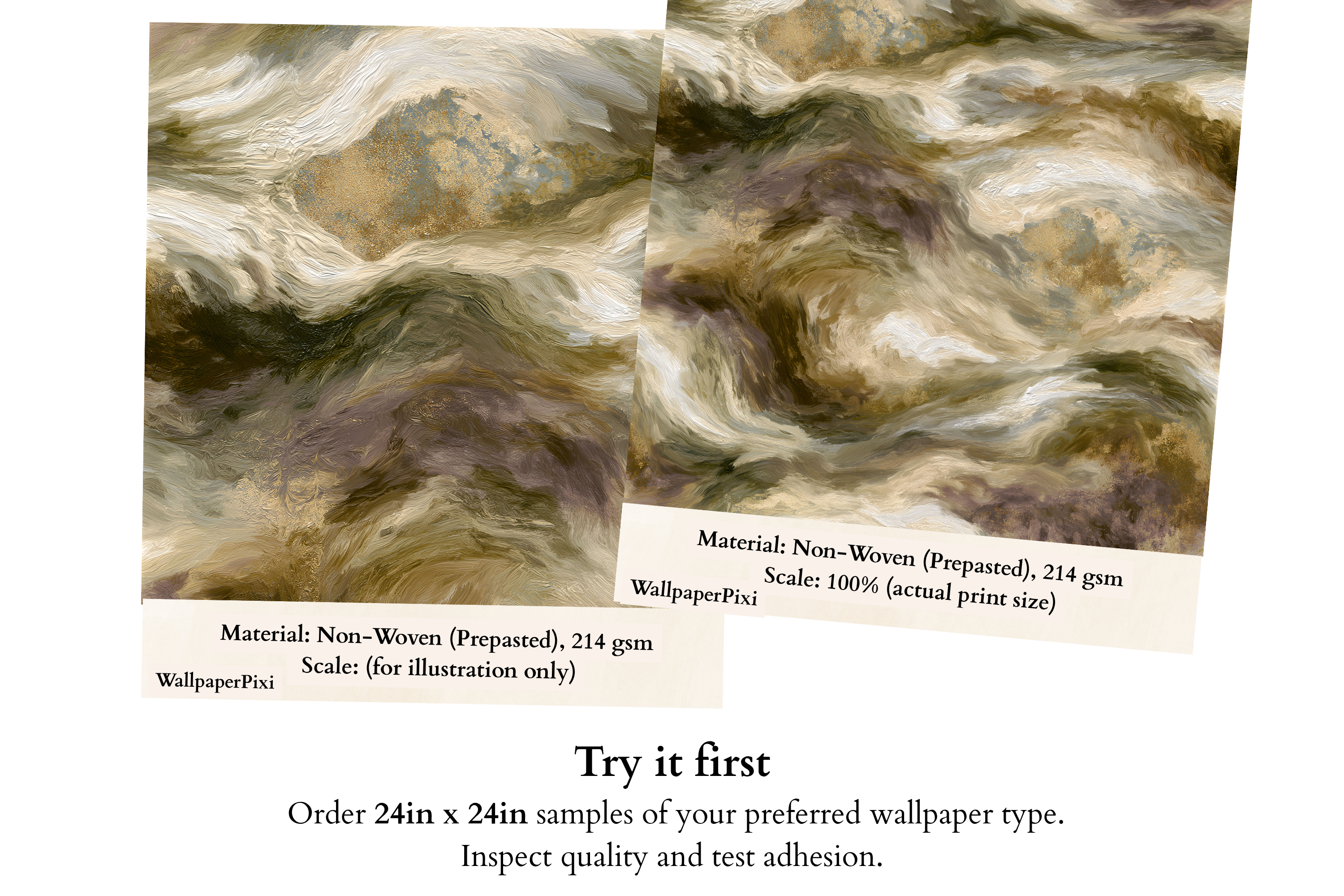 Abstract Marbled Earth Wallpaper Rustic Painterly Fluid Art Wall Mural