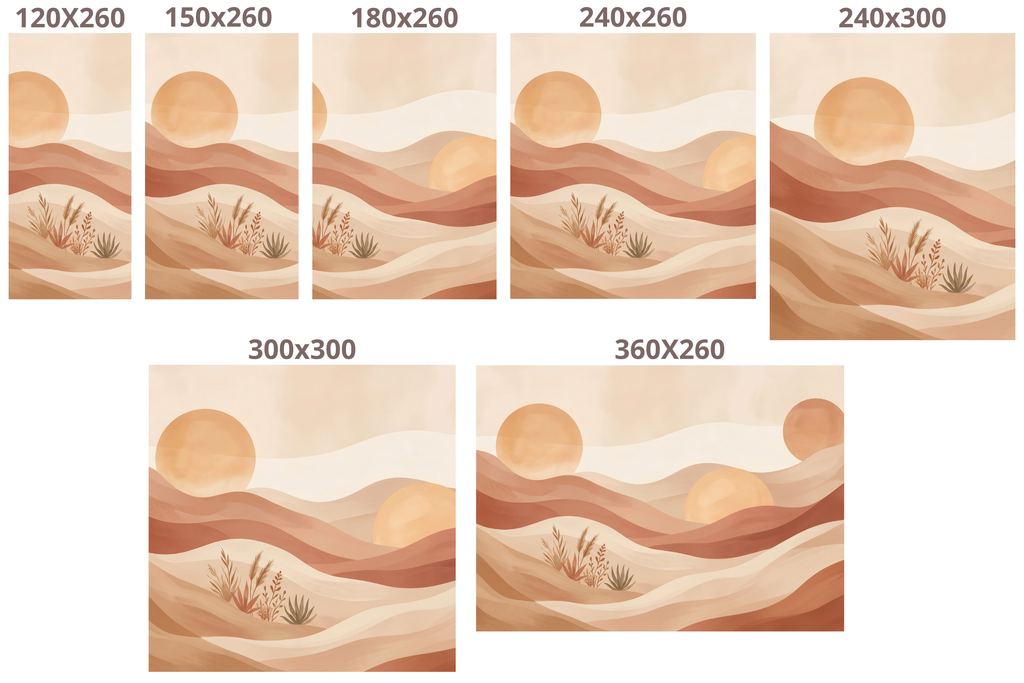 Abstract Watercolor Desert Landscape Wall Mural Warm Boho Terracotta Dunes Wallpaper