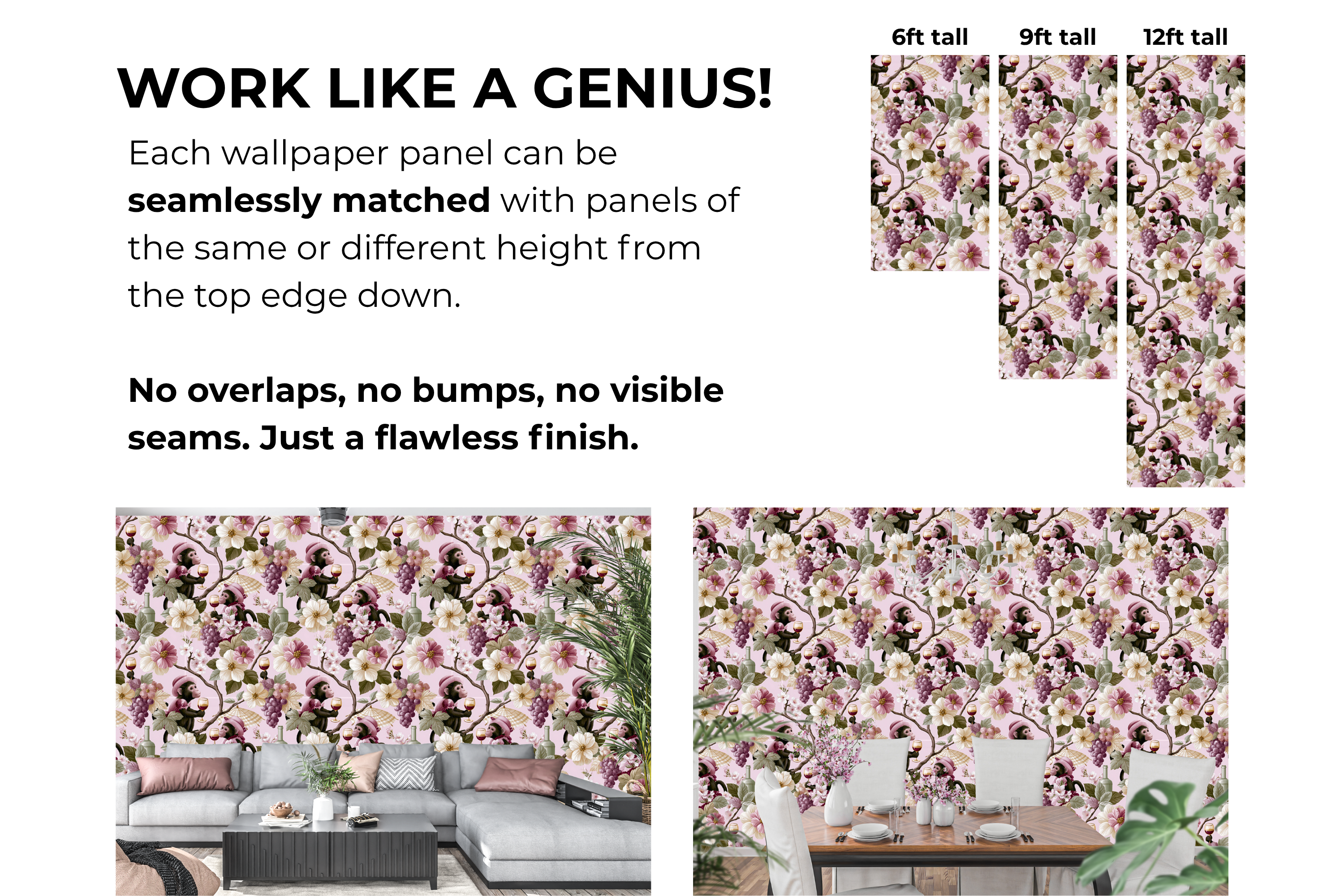 Chinoiserie Monkey Wallpaper Pink Singerie Floral