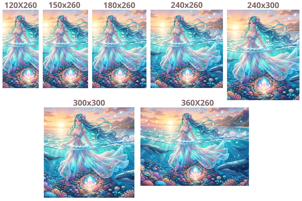 Anime Sea Goddess & Ocean Realm Wall Mural Vibrant Fantasy Underwater Wallpaper
