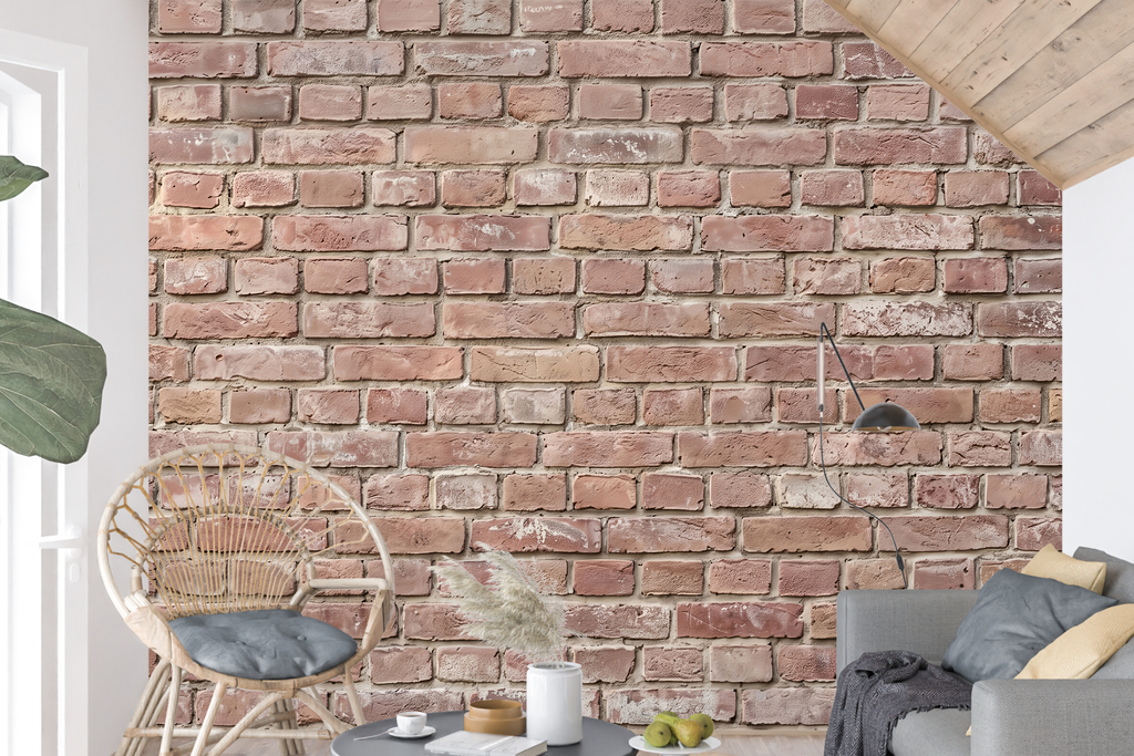 Authentic Weathered Red Brick Wall Mural Industrial Loft Peel and Stick Wallpaper
