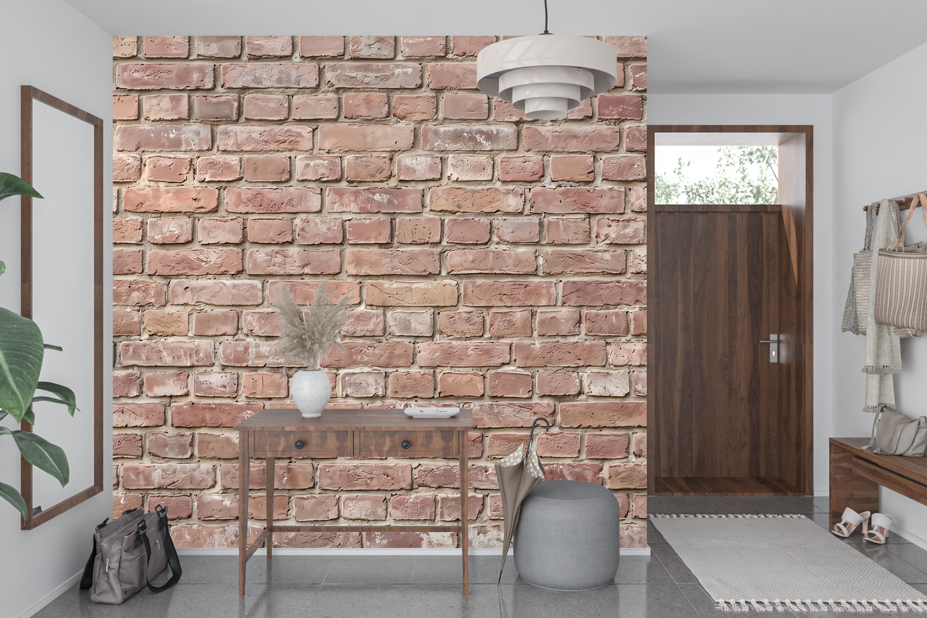 Authentic Weathered Red Brick Wall Mural Industrial Loft Peel and Stick Wallpaper