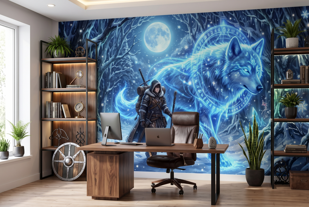 Adventurous epic gaming background wallpaper applied in a fantasy themed board game cafe