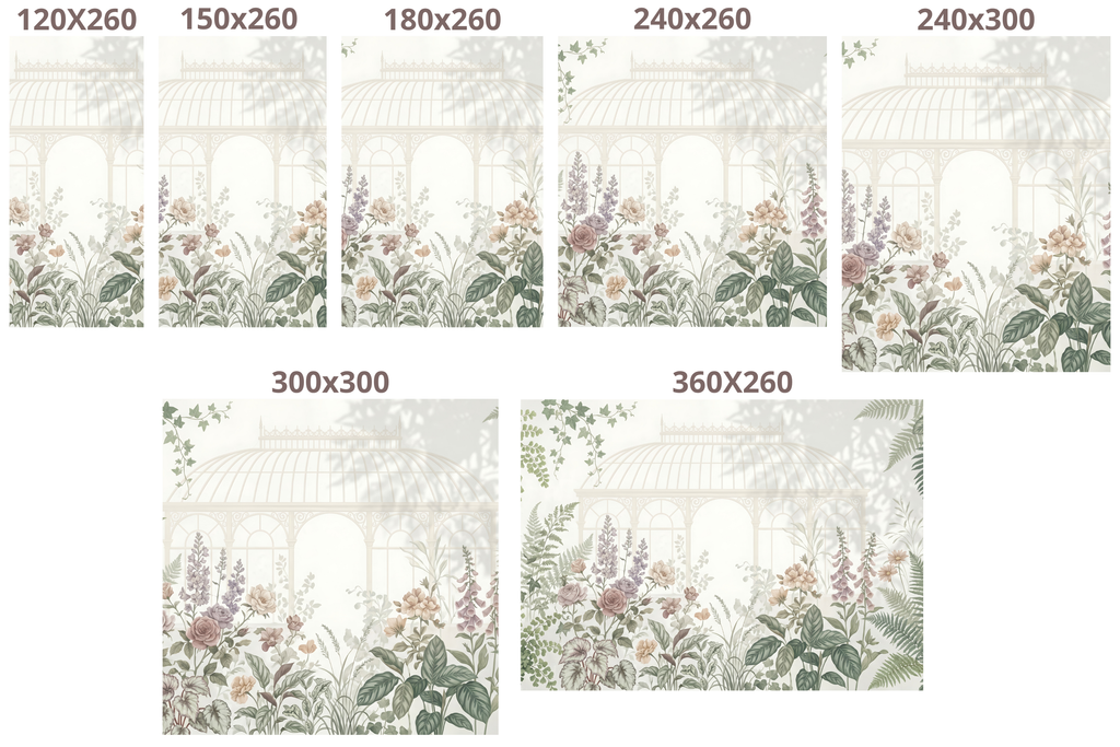 Ethereal Victorian Conservatory Wall Mural Vintage Botanical Garden & Glasshouse Wallpaper