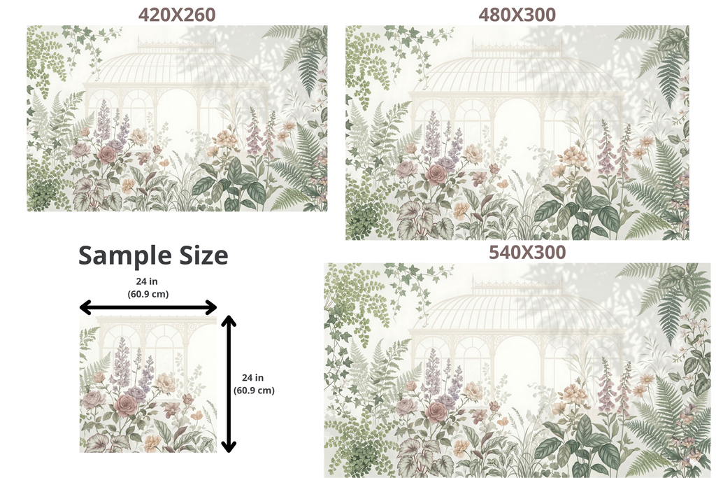 Ethereal Victorian Conservatory Wall Mural Vintage Botanical Garden & Glasshouse Wallpaper