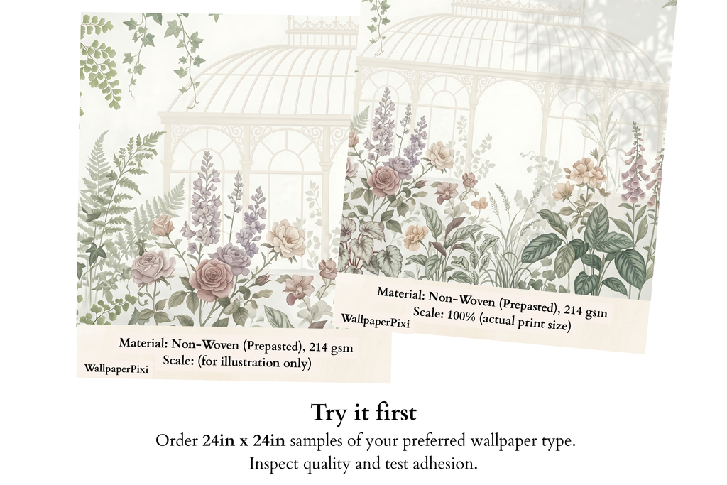 Ethereal Victorian Conservatory Wall Mural Vintage Botanical Garden & Glasshouse Wallpaper