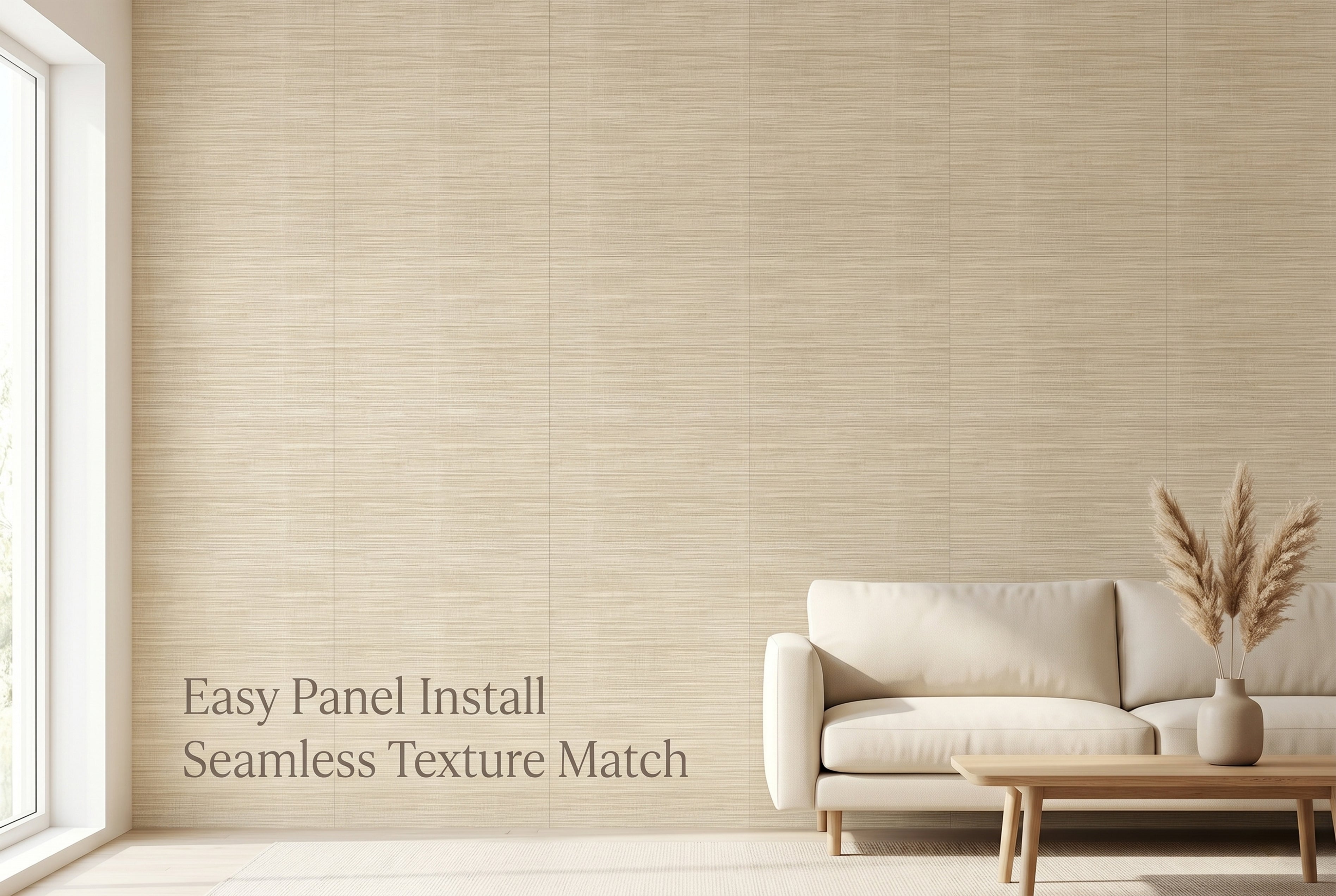 Natural Grasscloth Texture Wallpaper | Woven Jute Effect