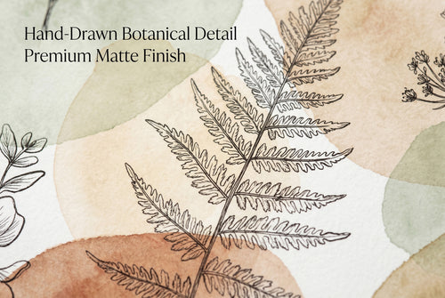 Botanical Wallpaper | Sage Green Boho Watercolour Fern Eucalyptus Design