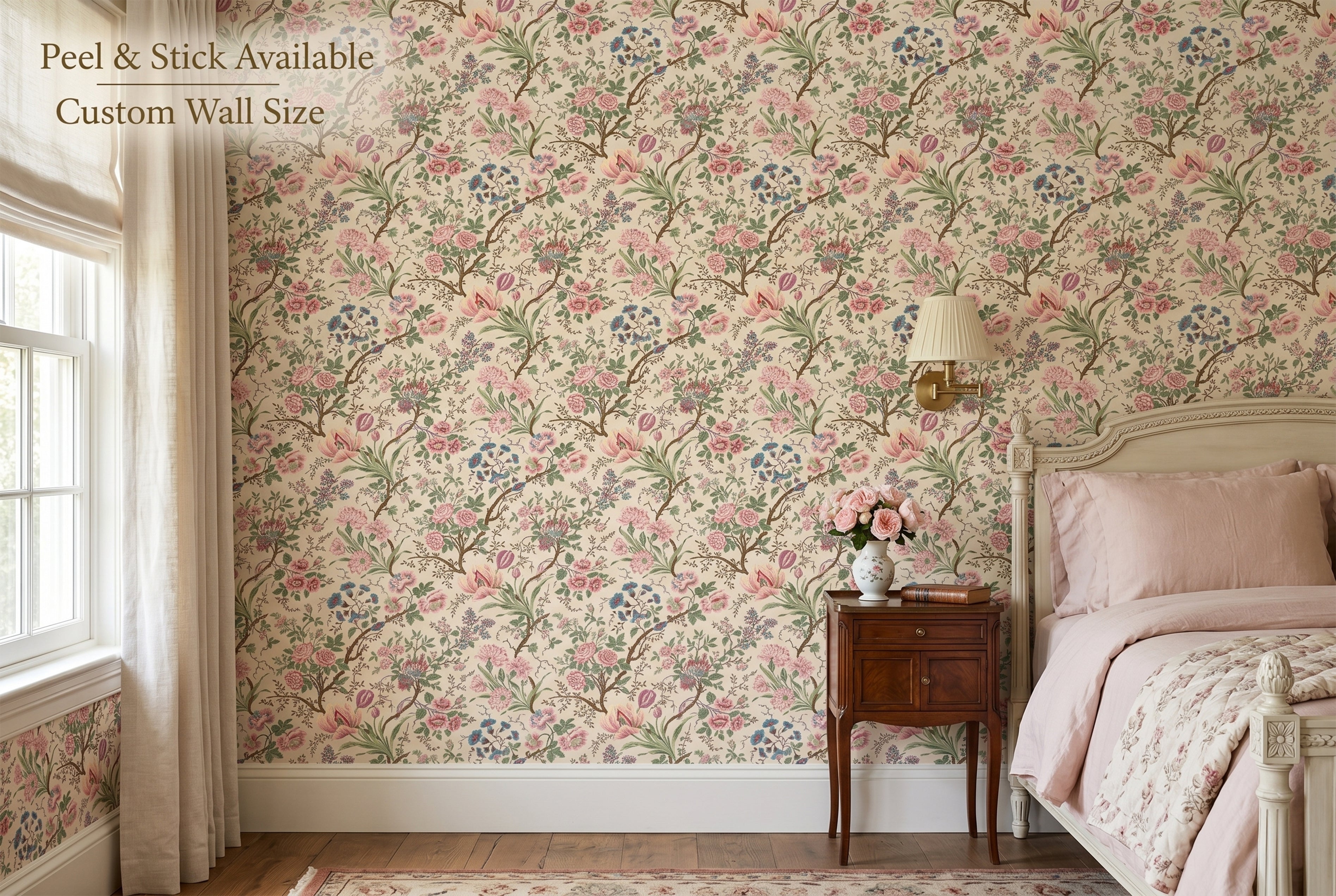 Vintage Cottagecore Floral Wallpaper | Botanical Wildflower Garden Print