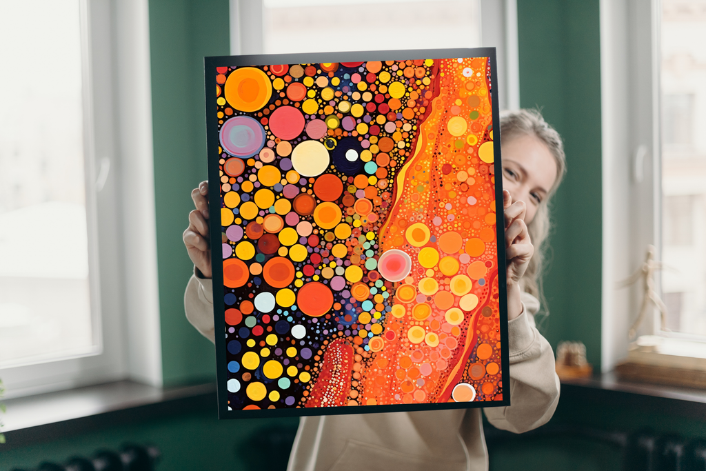 Bright colorful cosmic pattern art styling a cheerful and imaginative kids playroom