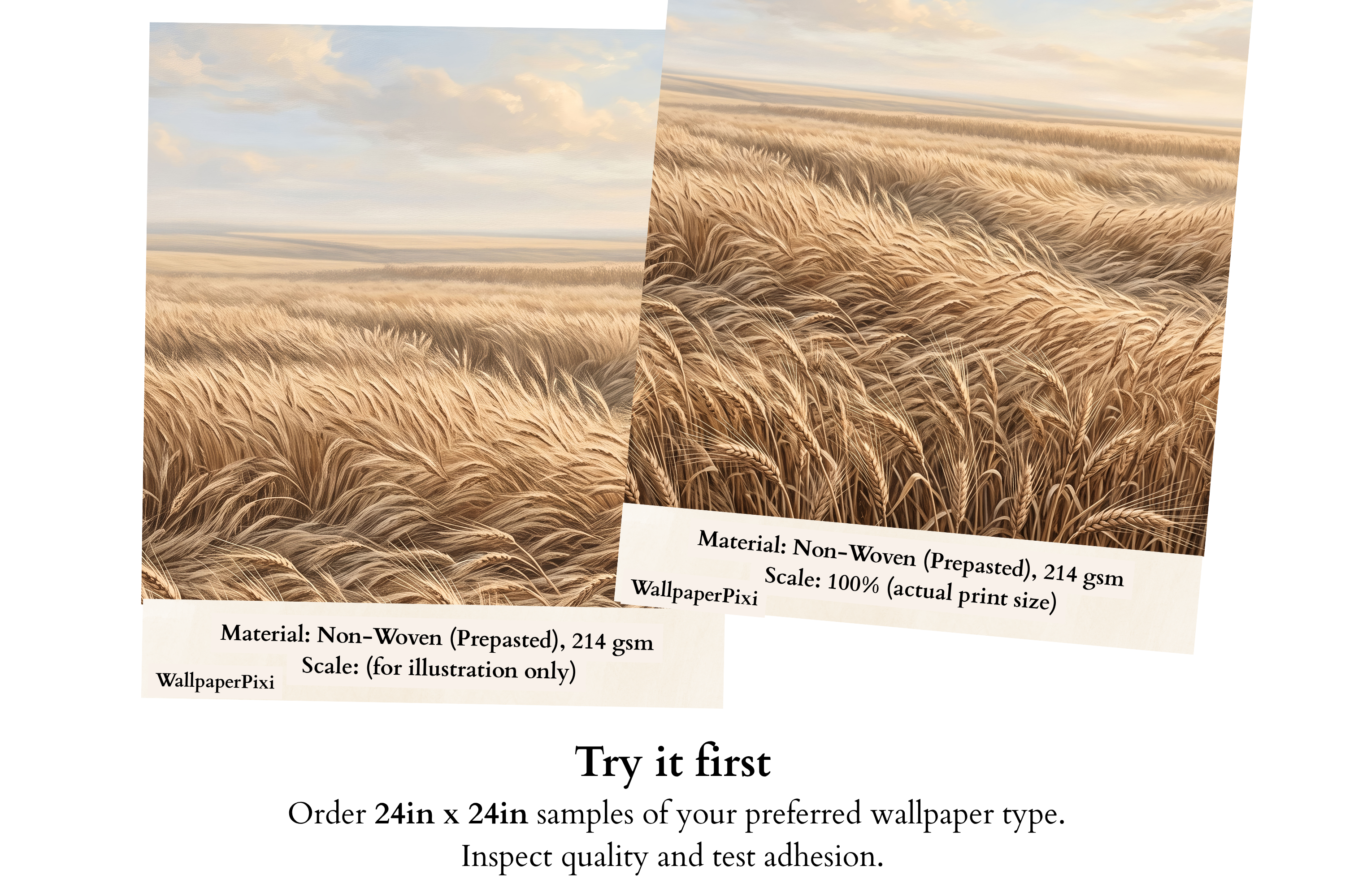 Golden Wheat Field Landscape Wall Mural Serene Pastoral Harvest Peel Stick Wallpaper