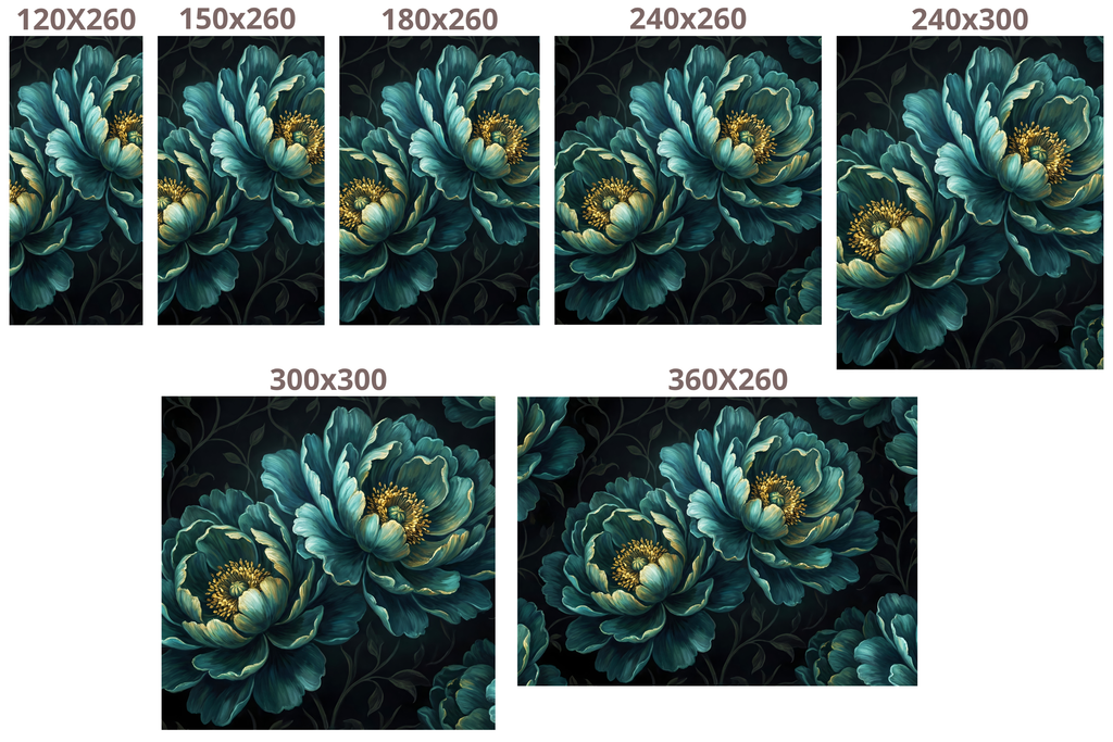 Luxury Dark Botanical Teal Peony Wall Mural Moody Floral Wallpaper