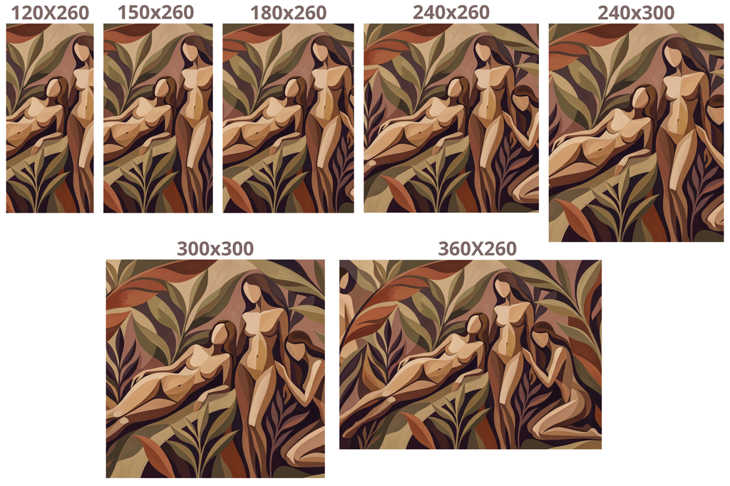 Mid-Century Modern Earthy Wall Mural Warm Cubist Female Silhouette Wallpaper