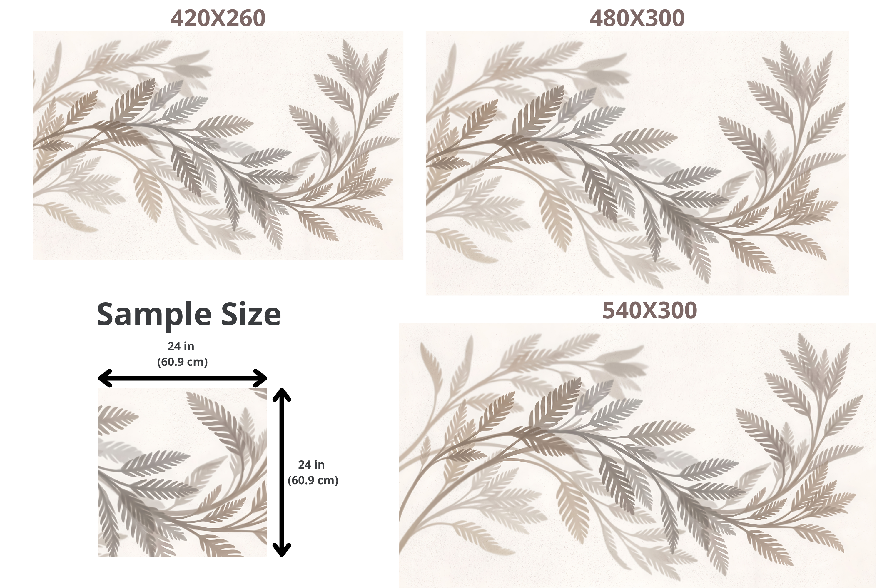 Minimalist Botanical Shadow Wall Mural Elegant Neutral Japandi Leaf Wallpaper