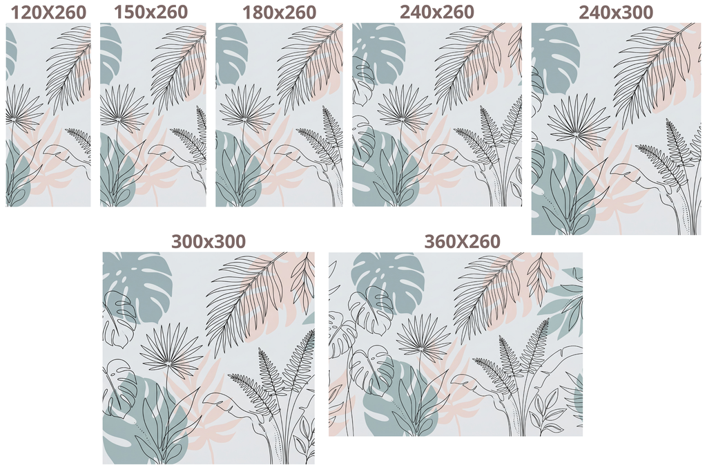Minimalist Tropical Line Art Wall Mural Pastel Boho Botanical Wallpaper