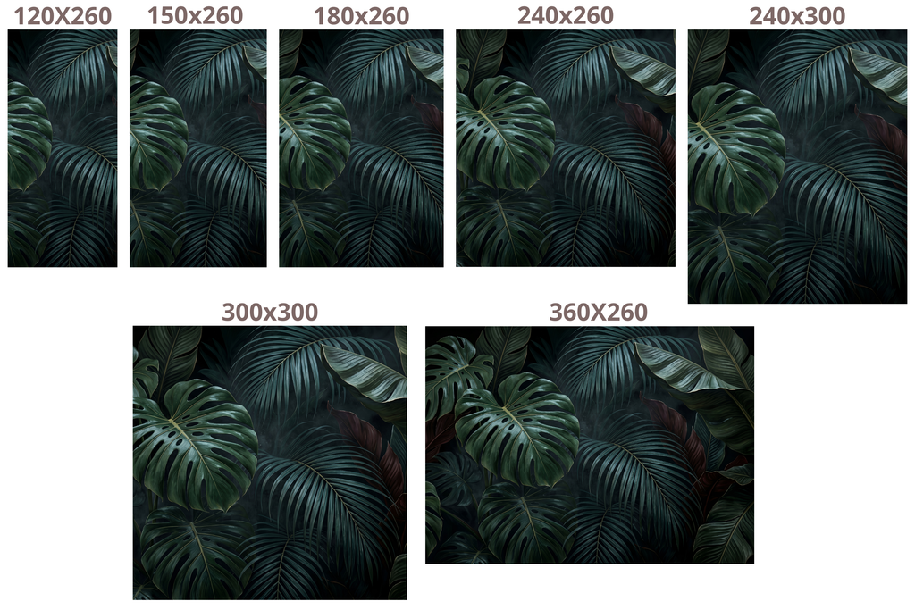 Moisture Resistant Bathroom Wallpaper Dark Tropical Leaf Peel and Stick Mural Decal