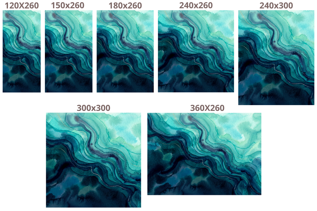 Moisture Resistant Bathroom Wallpaper Ocean Abstract Peel and Stick Mural