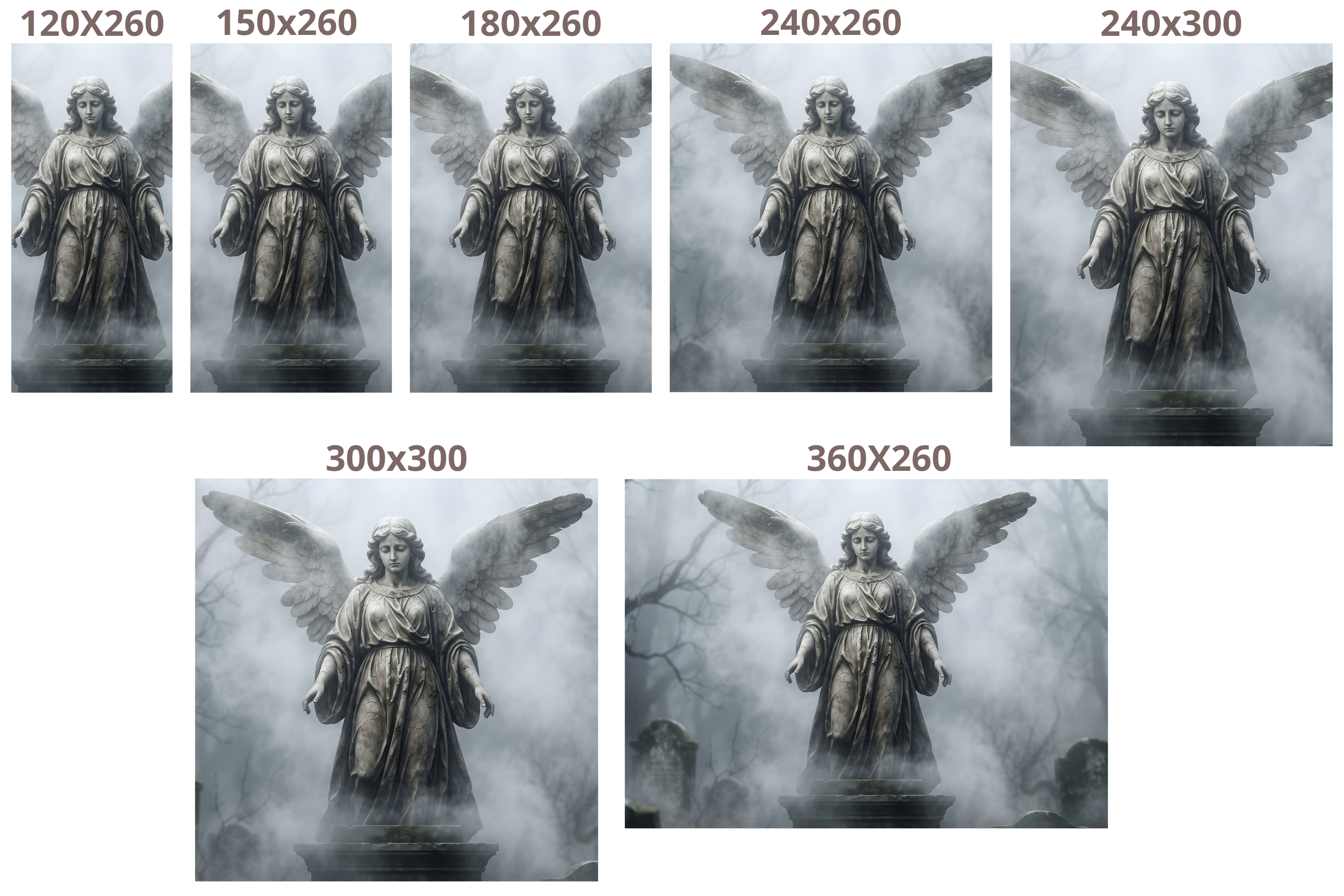 Moody Gothic Angel Cemetery Wall Mural Dark Academia Misty Graveyard Wallpaper