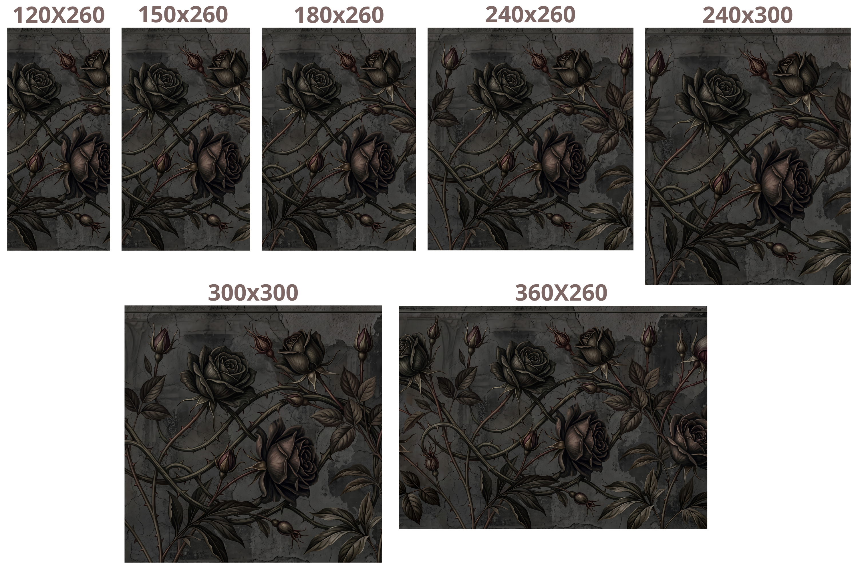 Moody Gothic Rose Vine Wall Mural Dark Botanical Grunge Peel Stick Wallpaper
