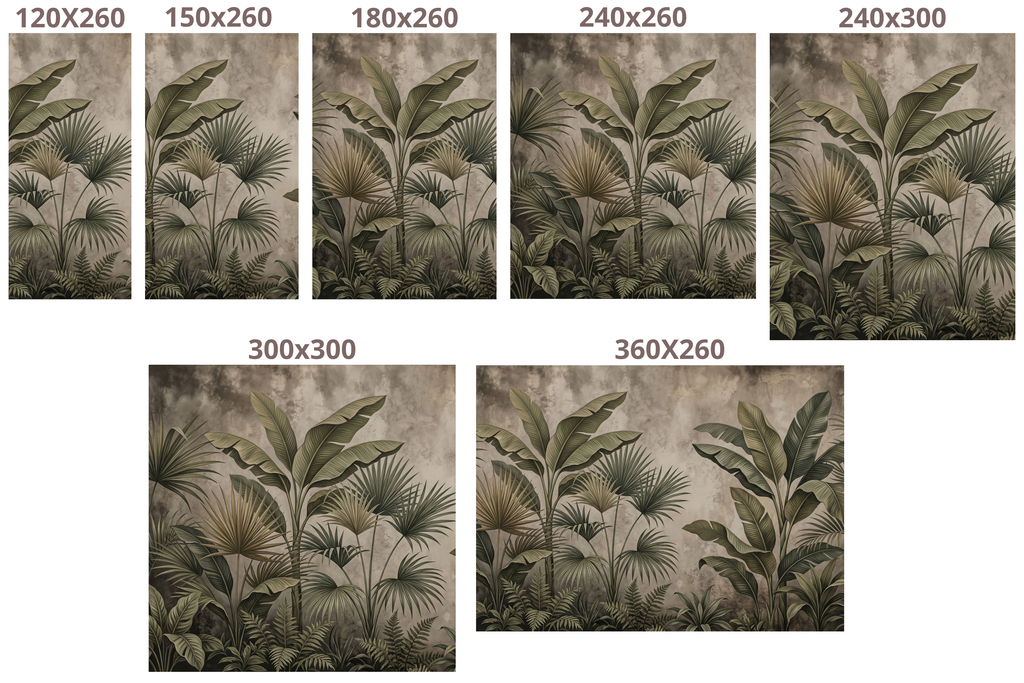 Moody Rustic Tropical Botanical Wall Mural Distressed Jungle Palm Wallpaper