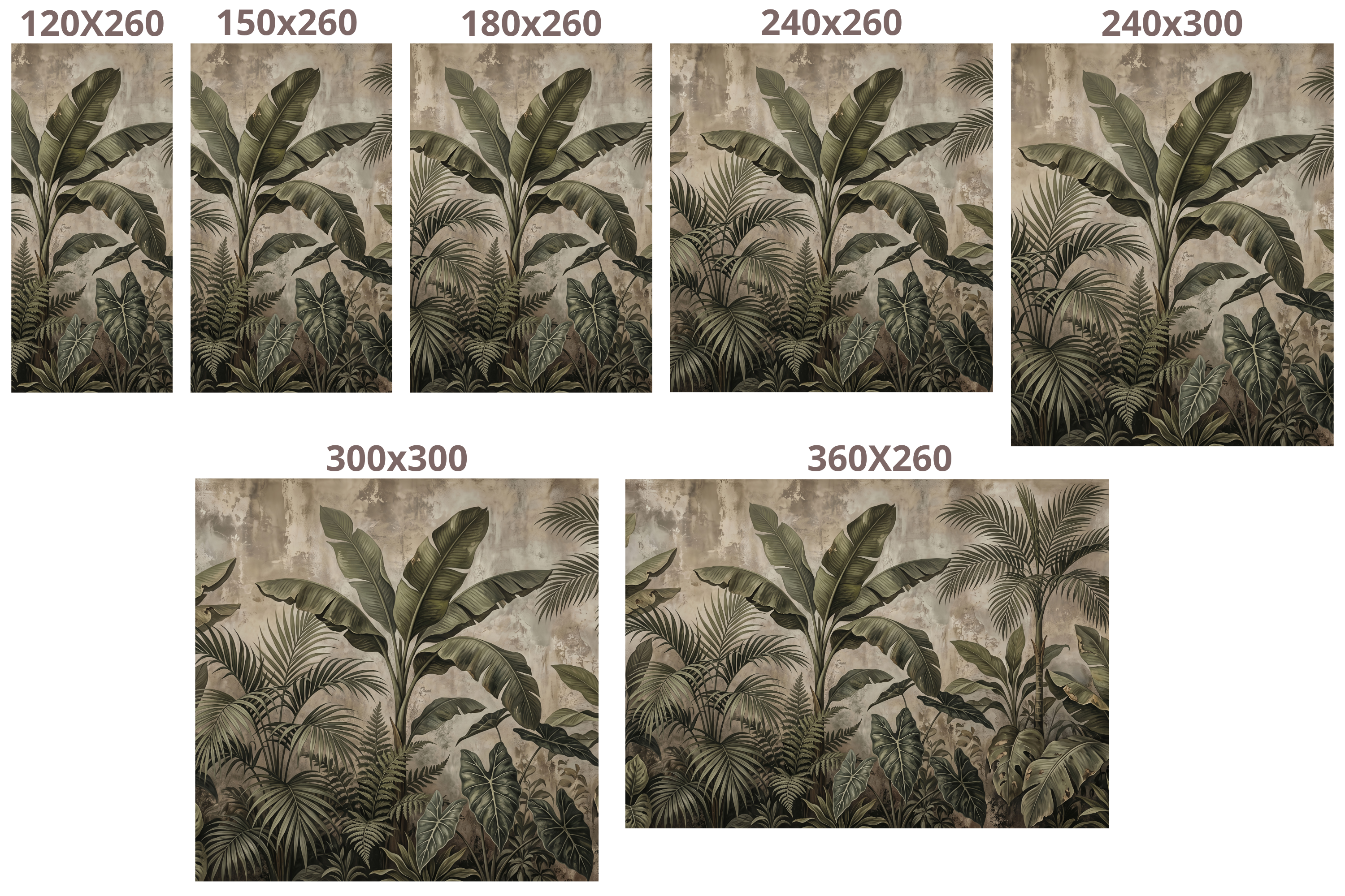Moody Vintage Tropical Jungle Wall Mural Distressed Botanical Palm Peel Stick Wallpaper