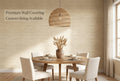 Natural grasscloth texture peel and stick wallpaper in a modern dining room