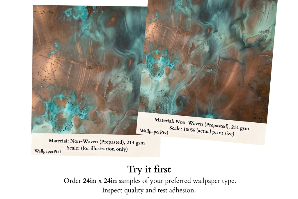 Rustic Oxidized Copper Patina Wall Mural Industrial Verdigris Peel Stick Wallpaper